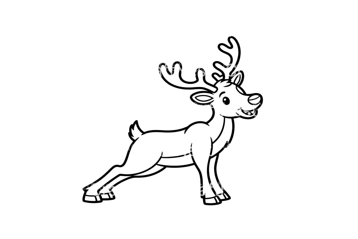 Reindeer Yoga Poses Fun Coloring Books