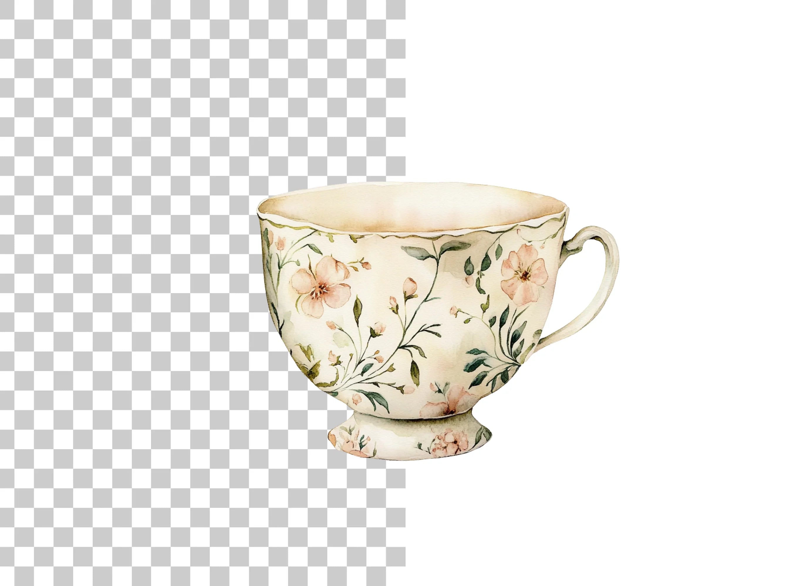 Delicate Teacups Clipart Bundle