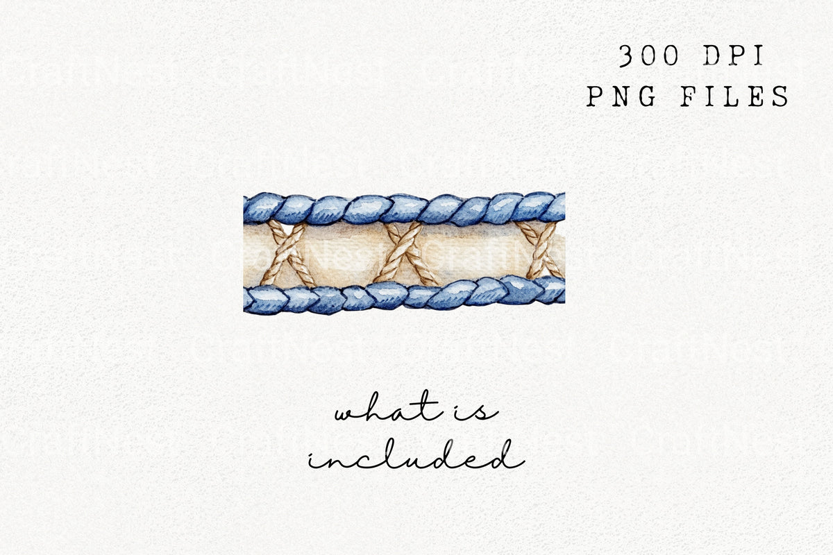 Nautical Rope Border Clipart Bundle
