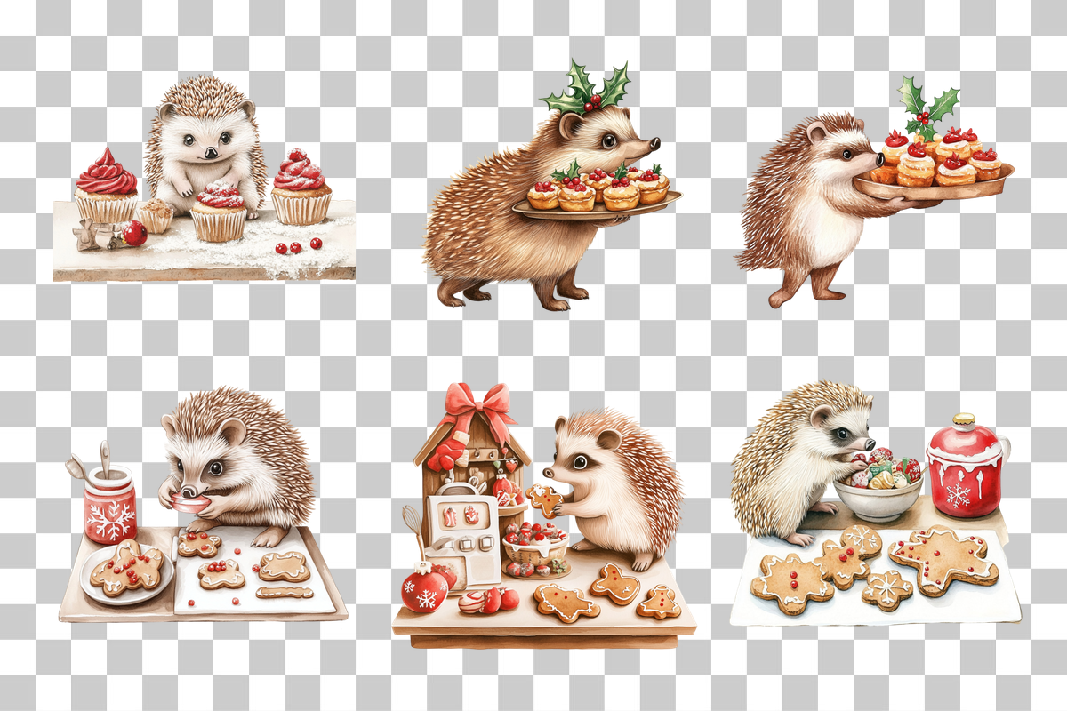 Hedgehog Baking Clipart Bundle