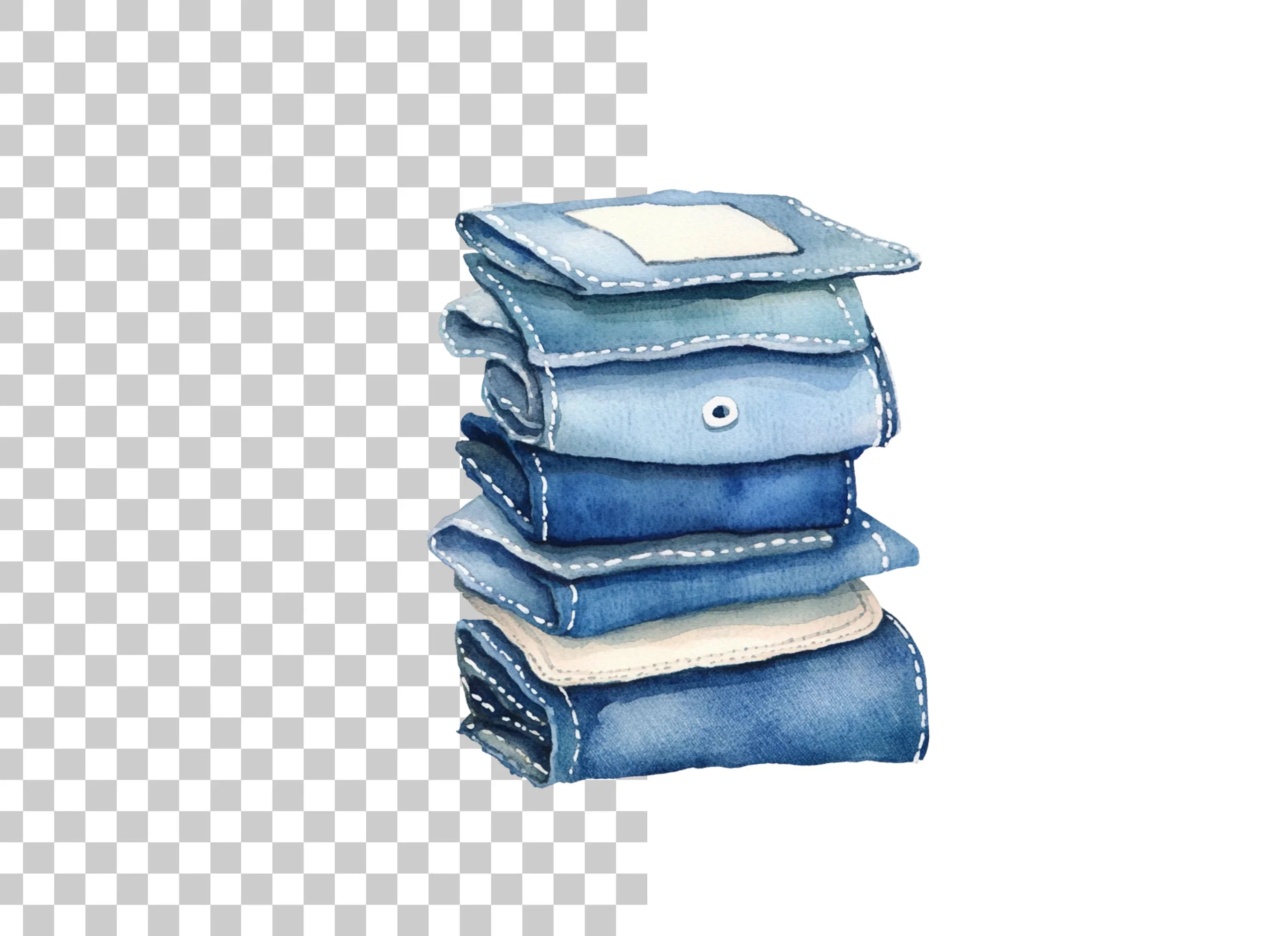 Denim Stacks Clipart Bundle