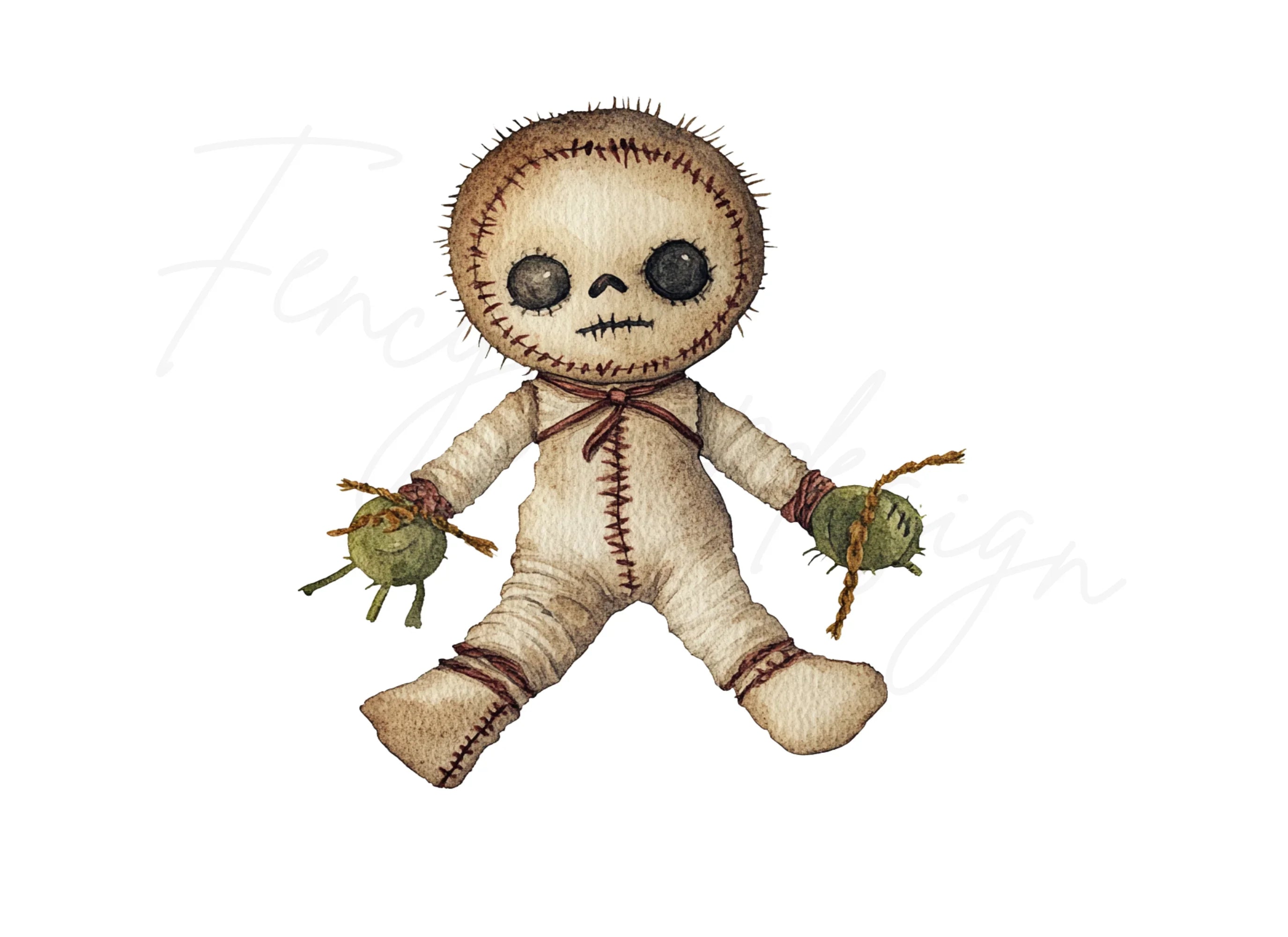 Spooky Stitched Dolls Clipart Bundle