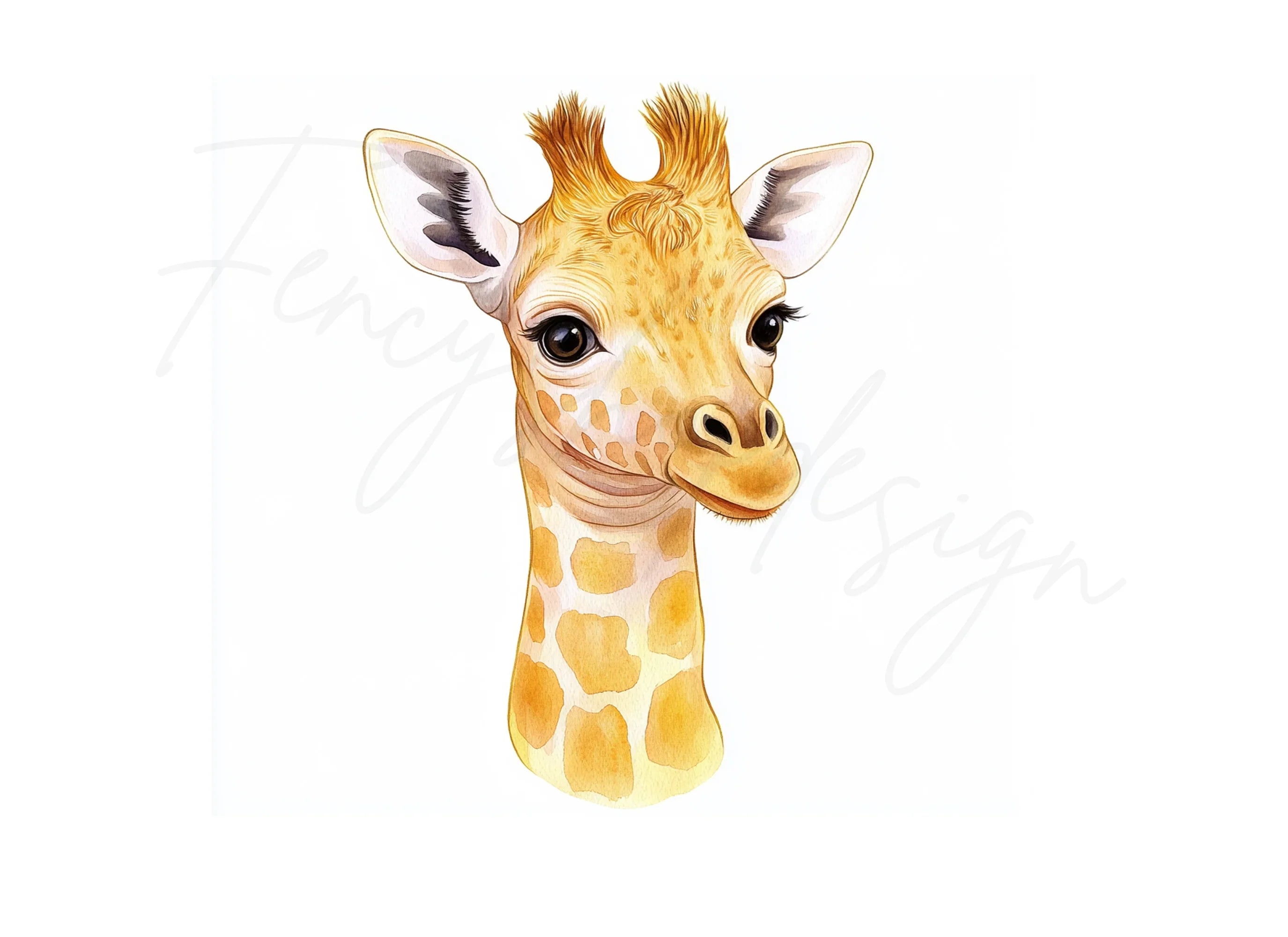 Cute Giraffe Faces Clipart Bundle