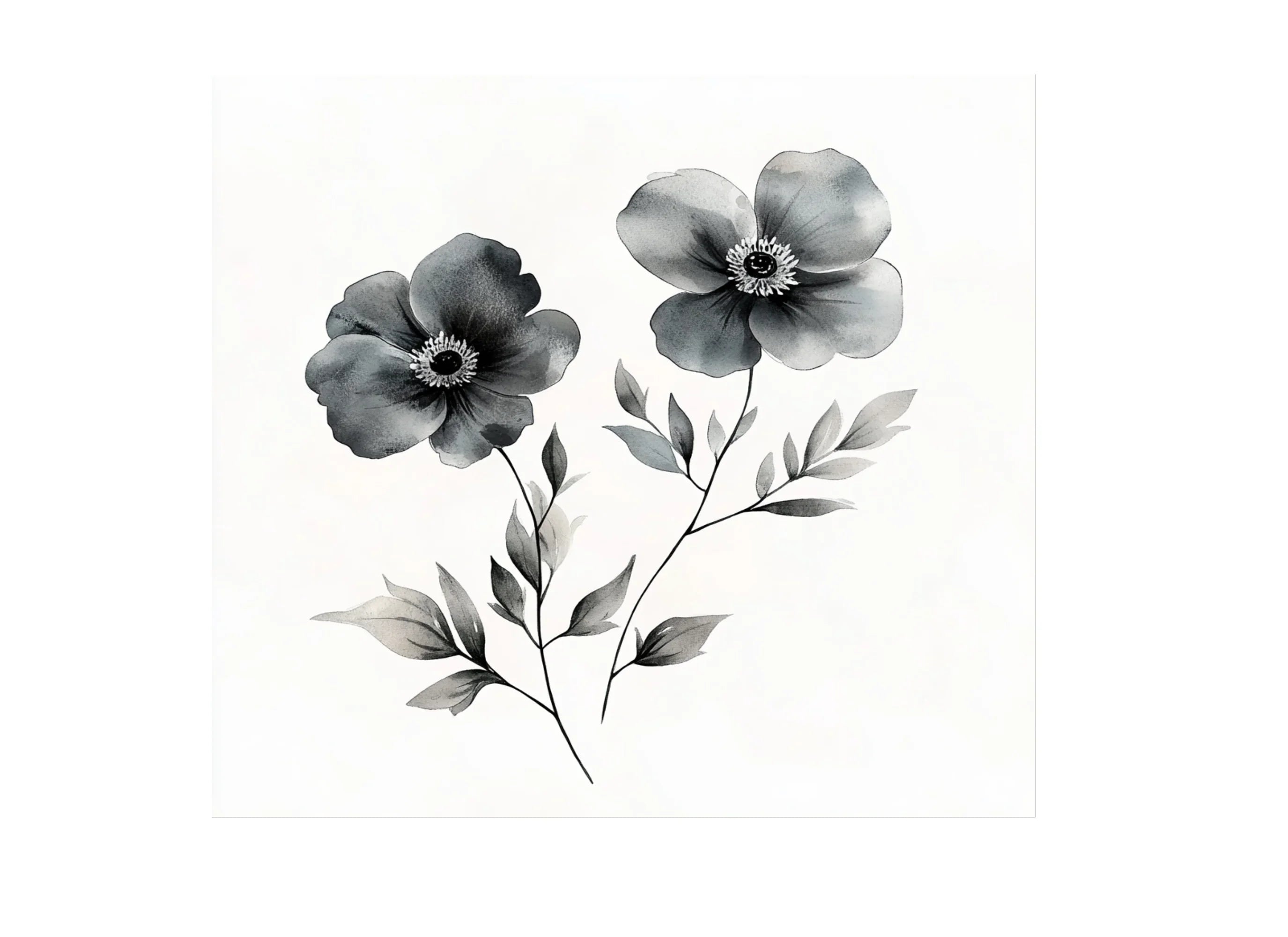 Elegant Black and White Floral Clipart Bundle
