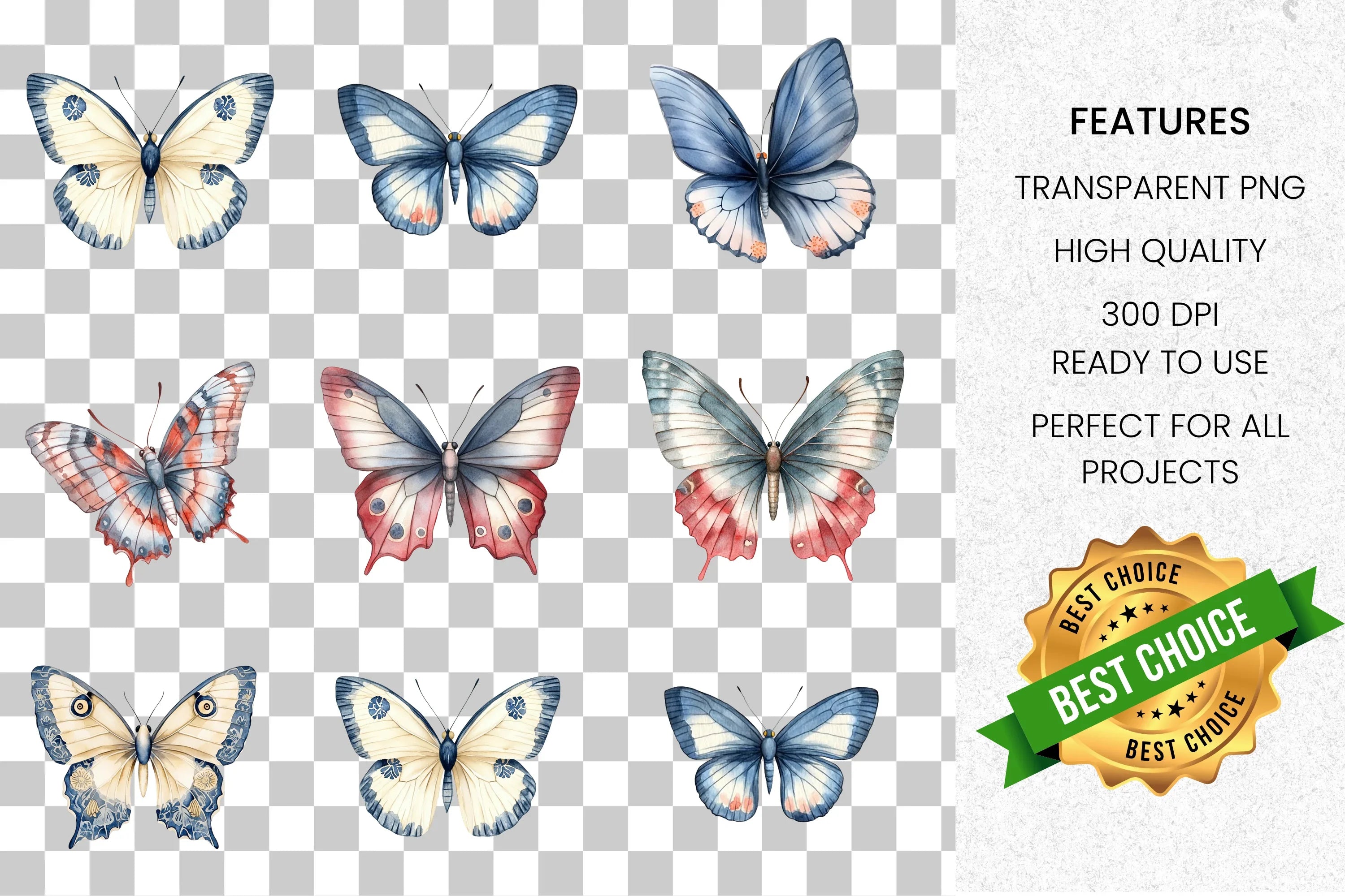 Elegant Butterfly Clipart Bundle
