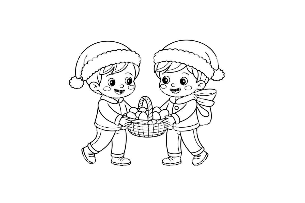 Kids Christmas Baskets Coloring Books