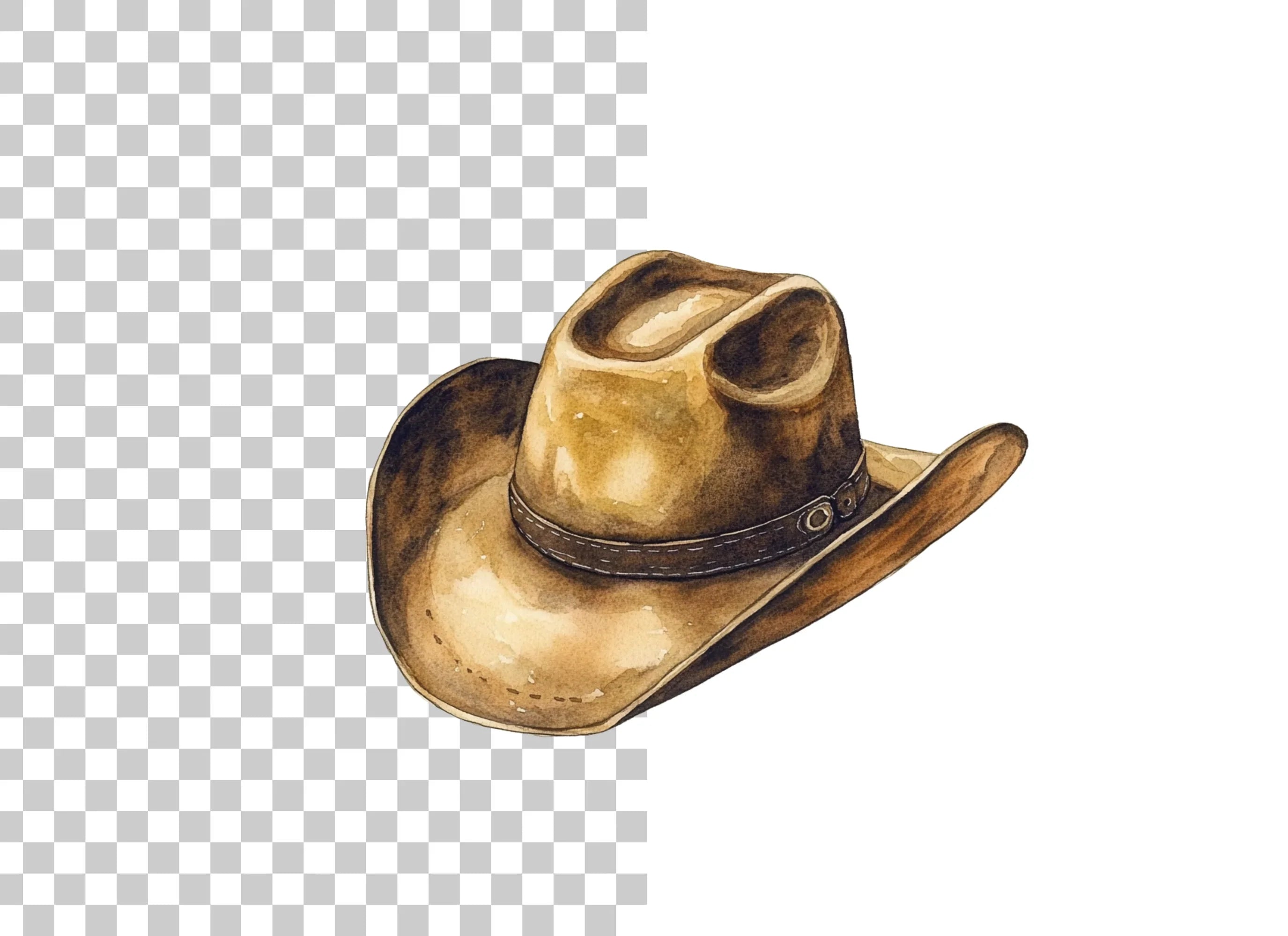 Rustic Brown Cowboy Hat Clipart Bundle