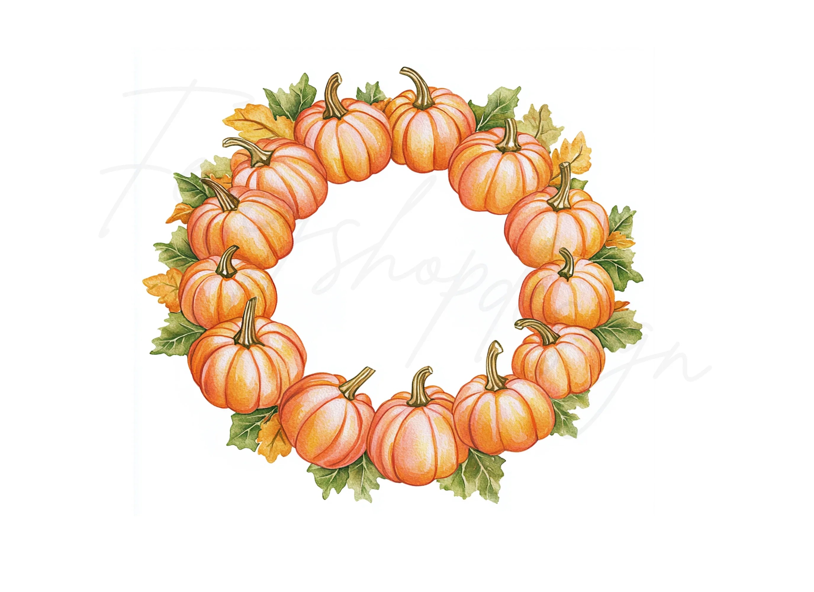 Pumpkin Wreaths Clipart Bundle