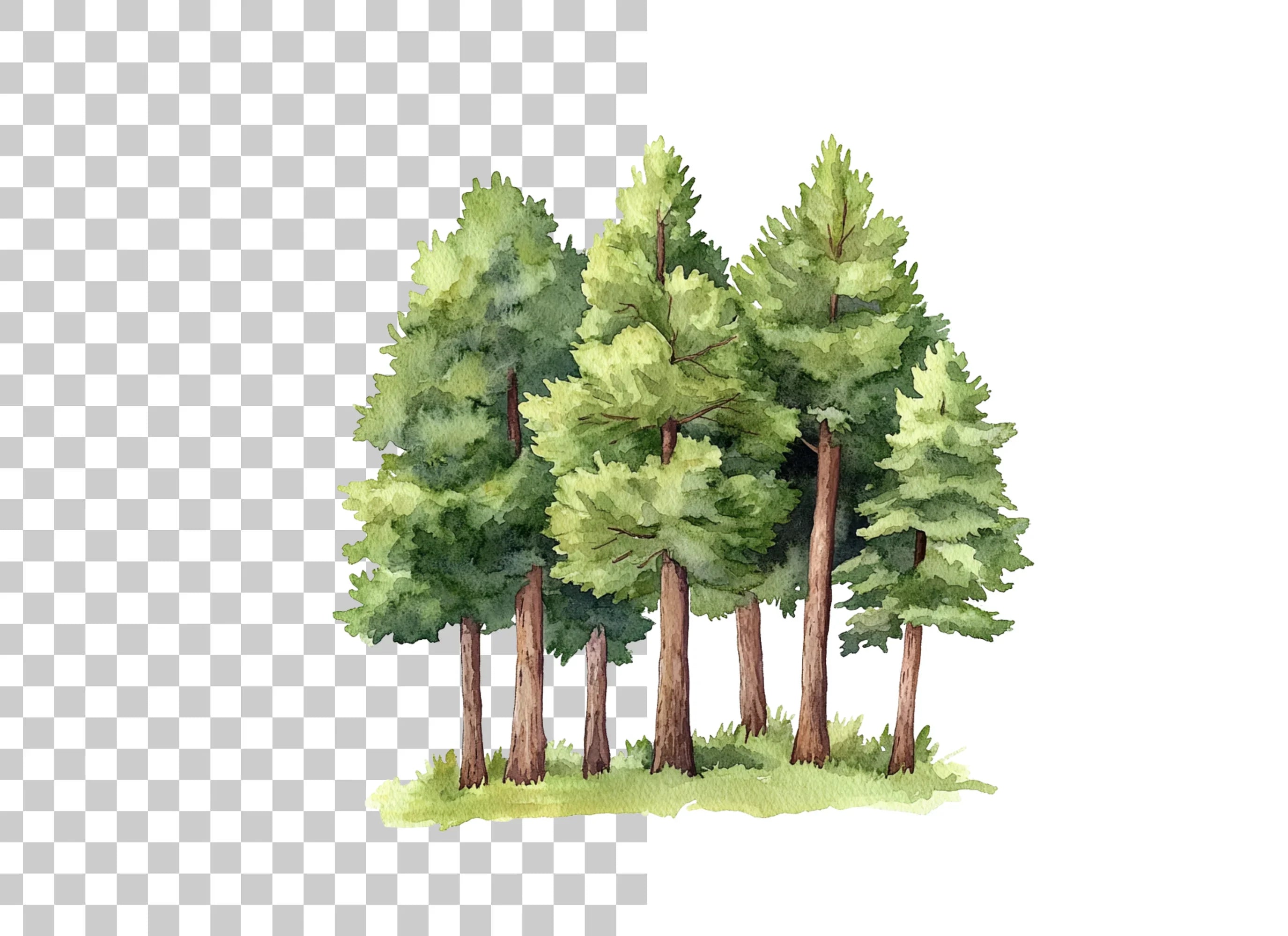 Pine Trees Clipart Bundle