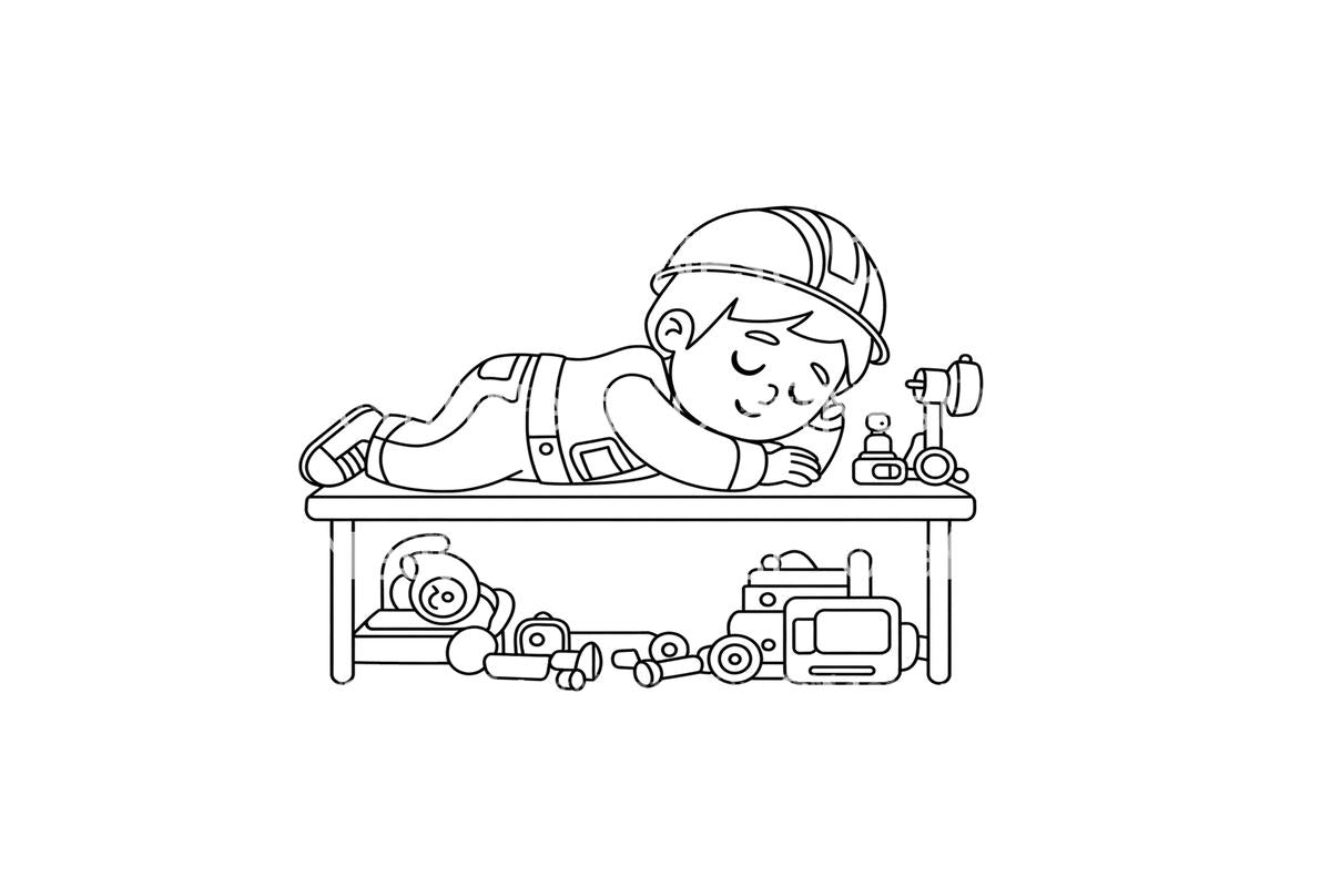 Sleeping Mechanic Coloring Books