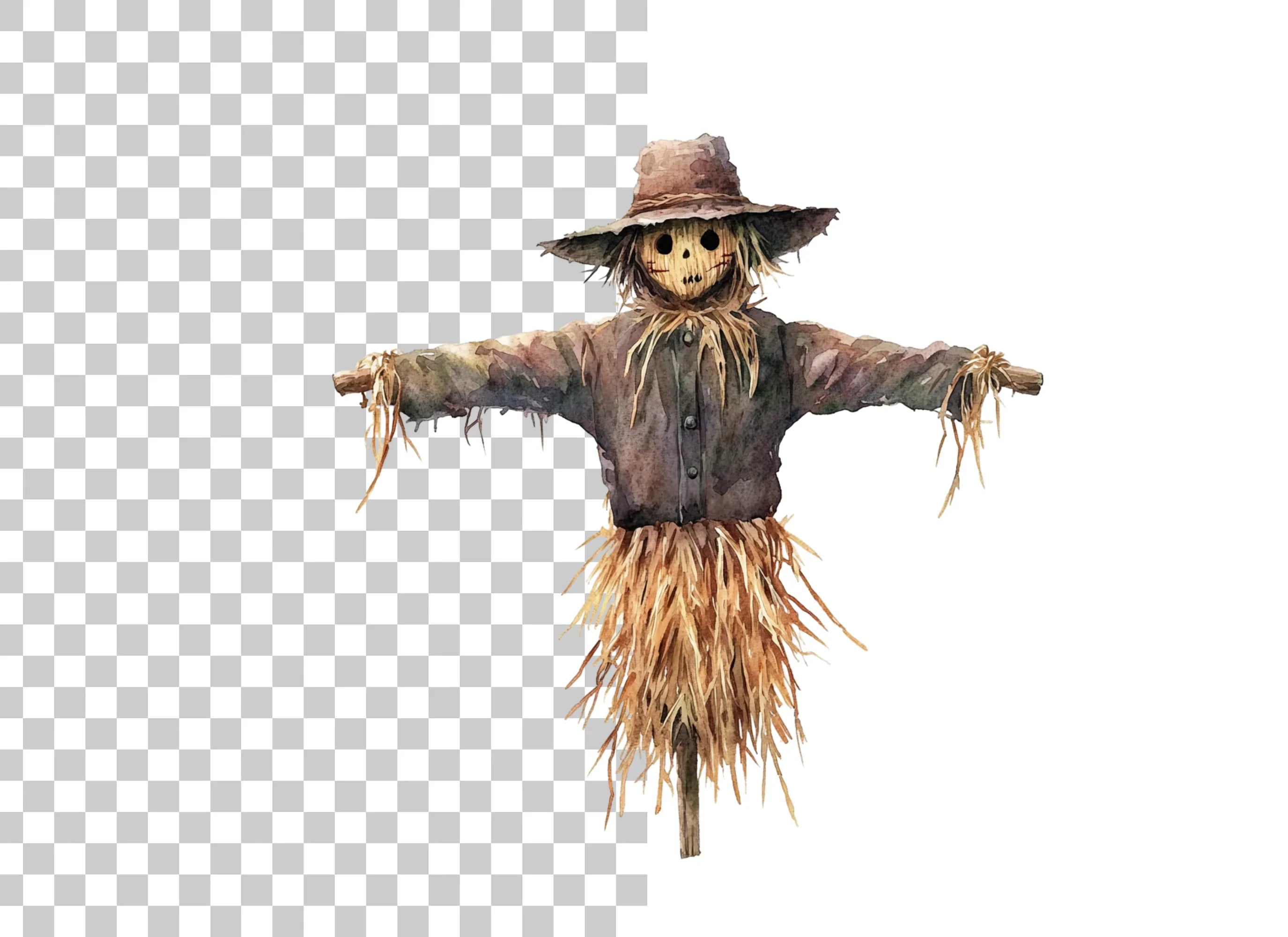 Spooky Scarecrow Halloween Clipart Bundle