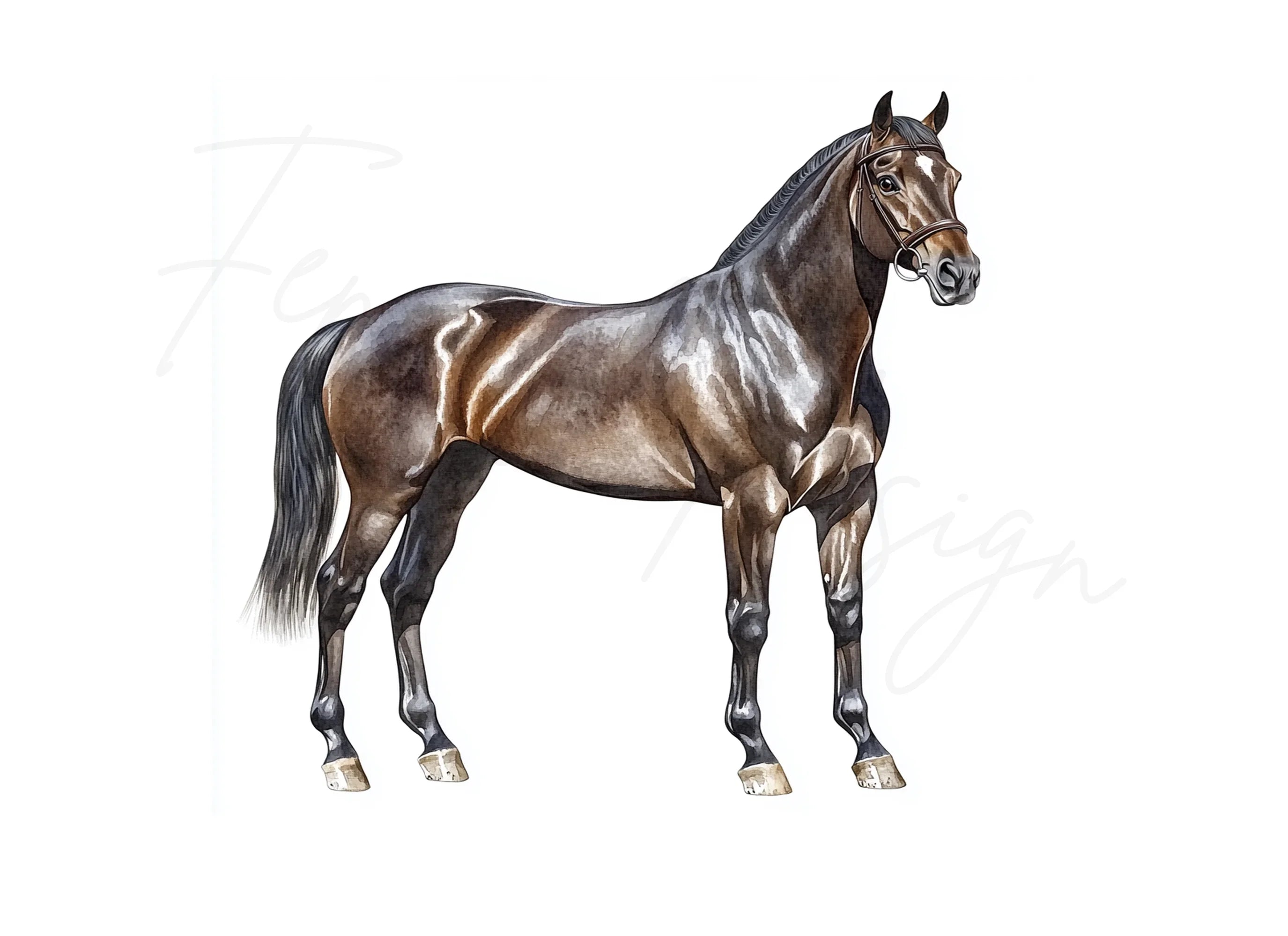 Majestic Brown Horse Clipart Bundle
