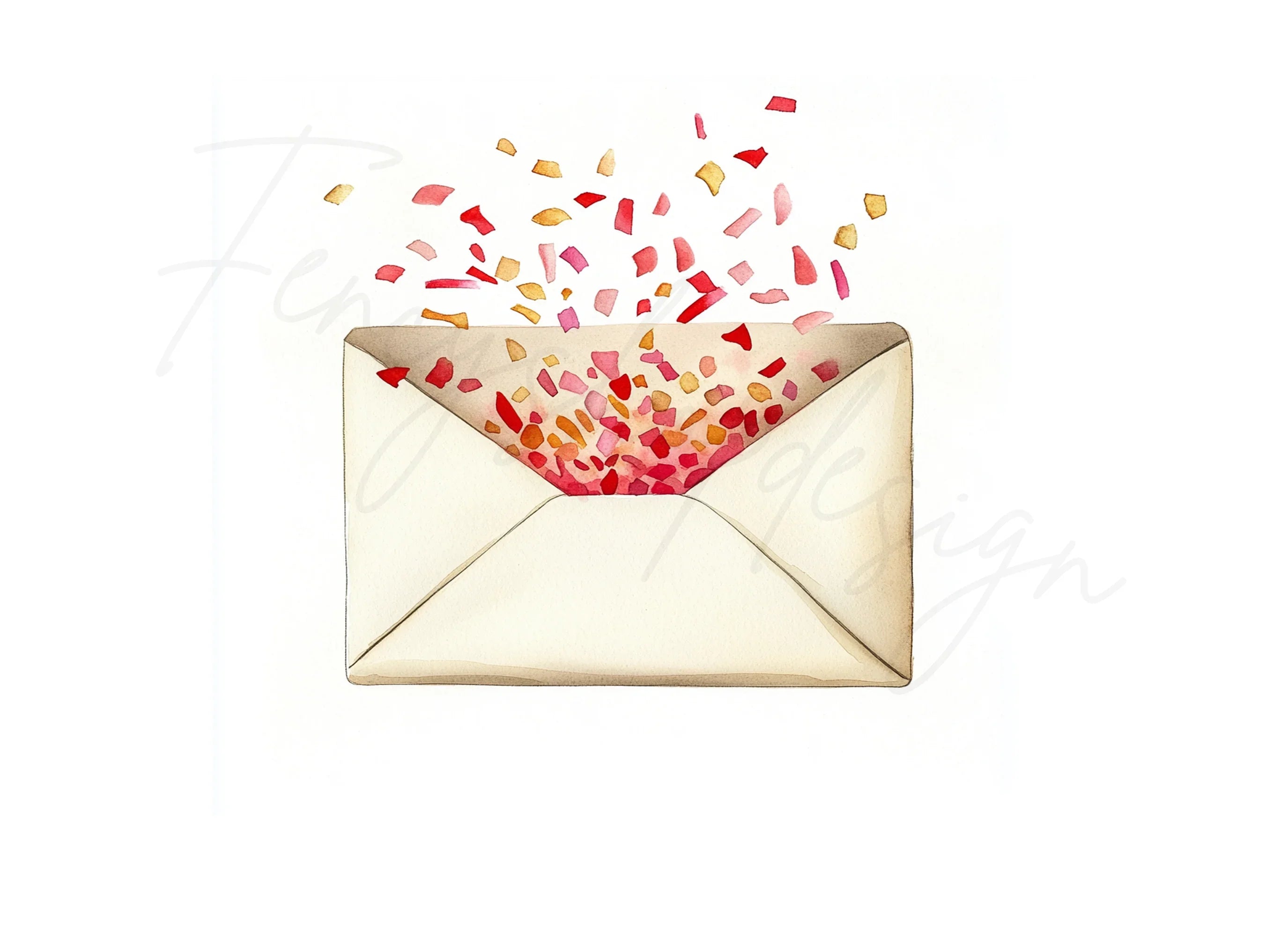 Confetti Burst Envelopes Clipart Bundle
