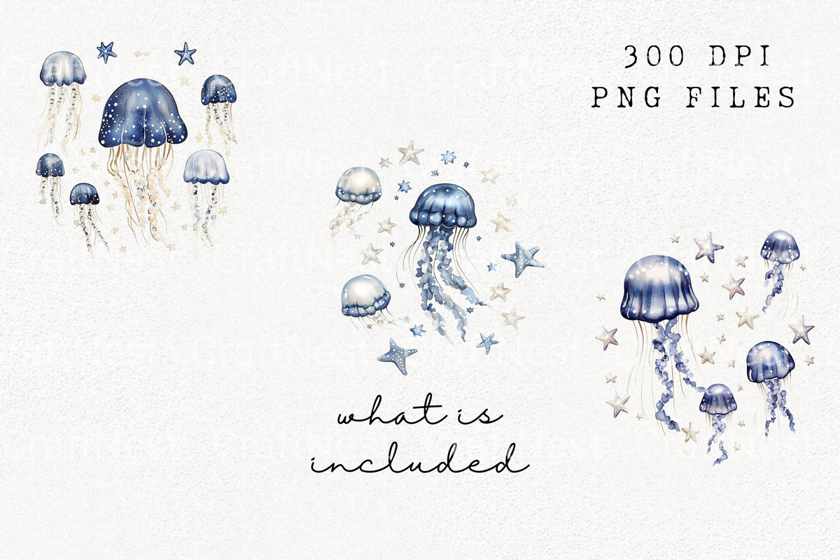 Mystical Jellyfish Clipart Bundle