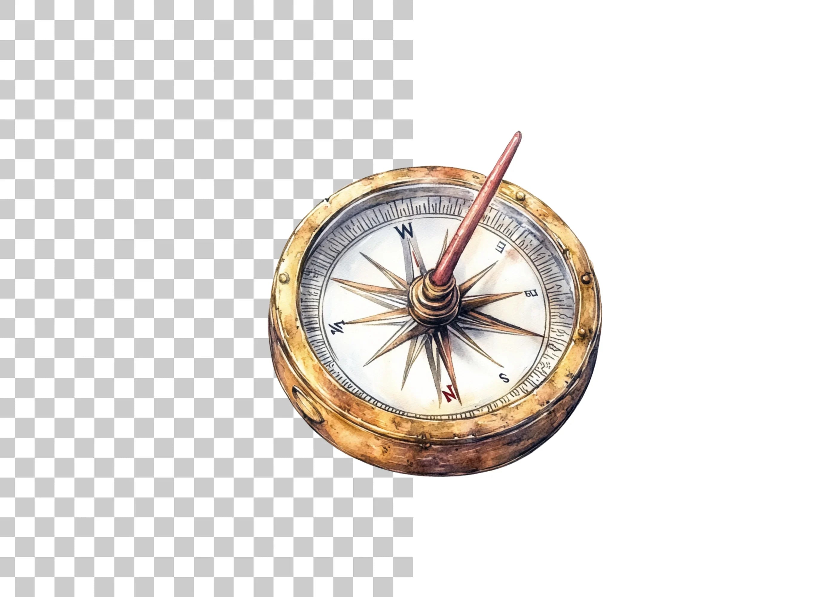 Vintage Compass Clipart Bundle