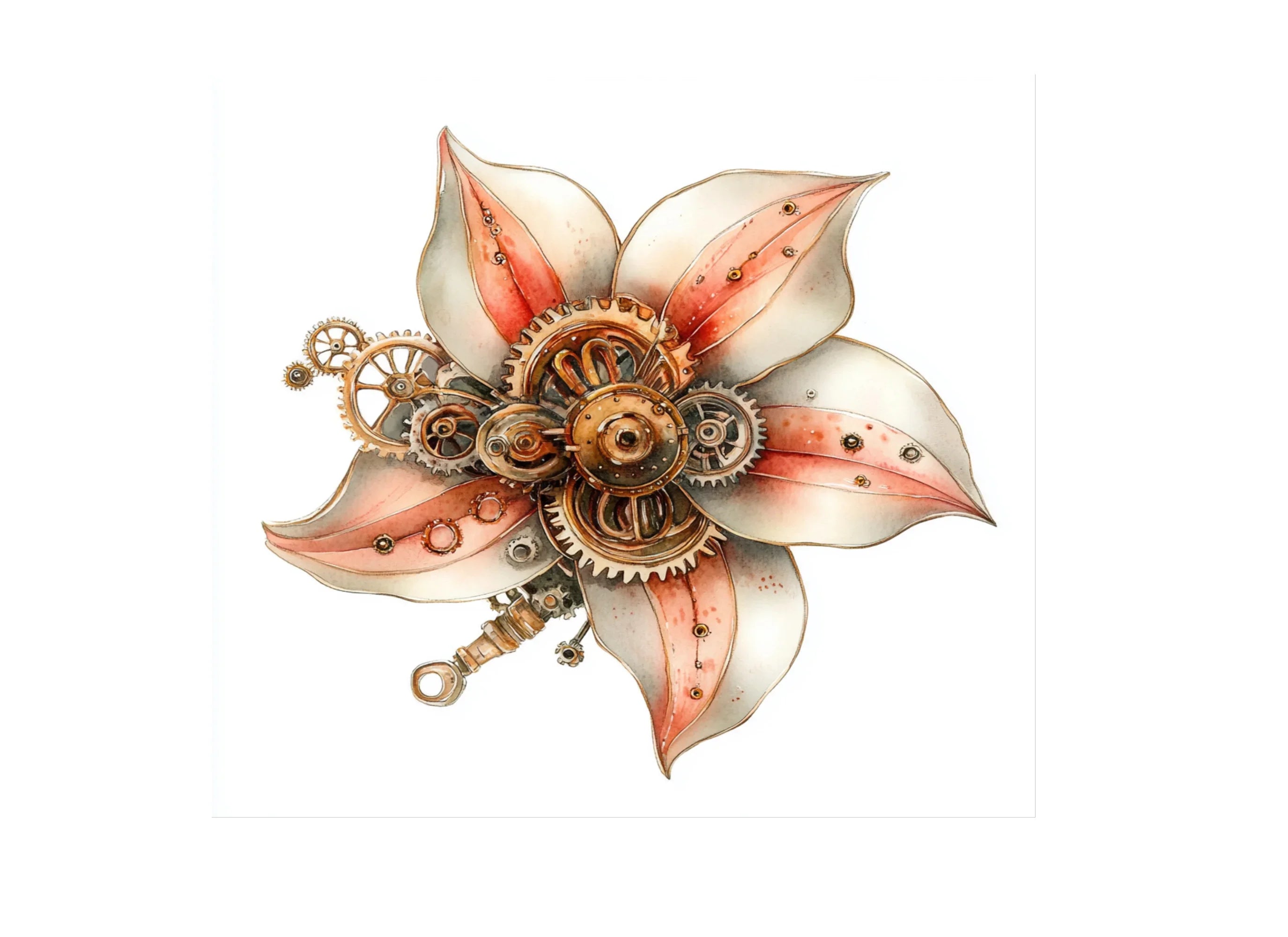 Steampunk Flower Clipart Bundle