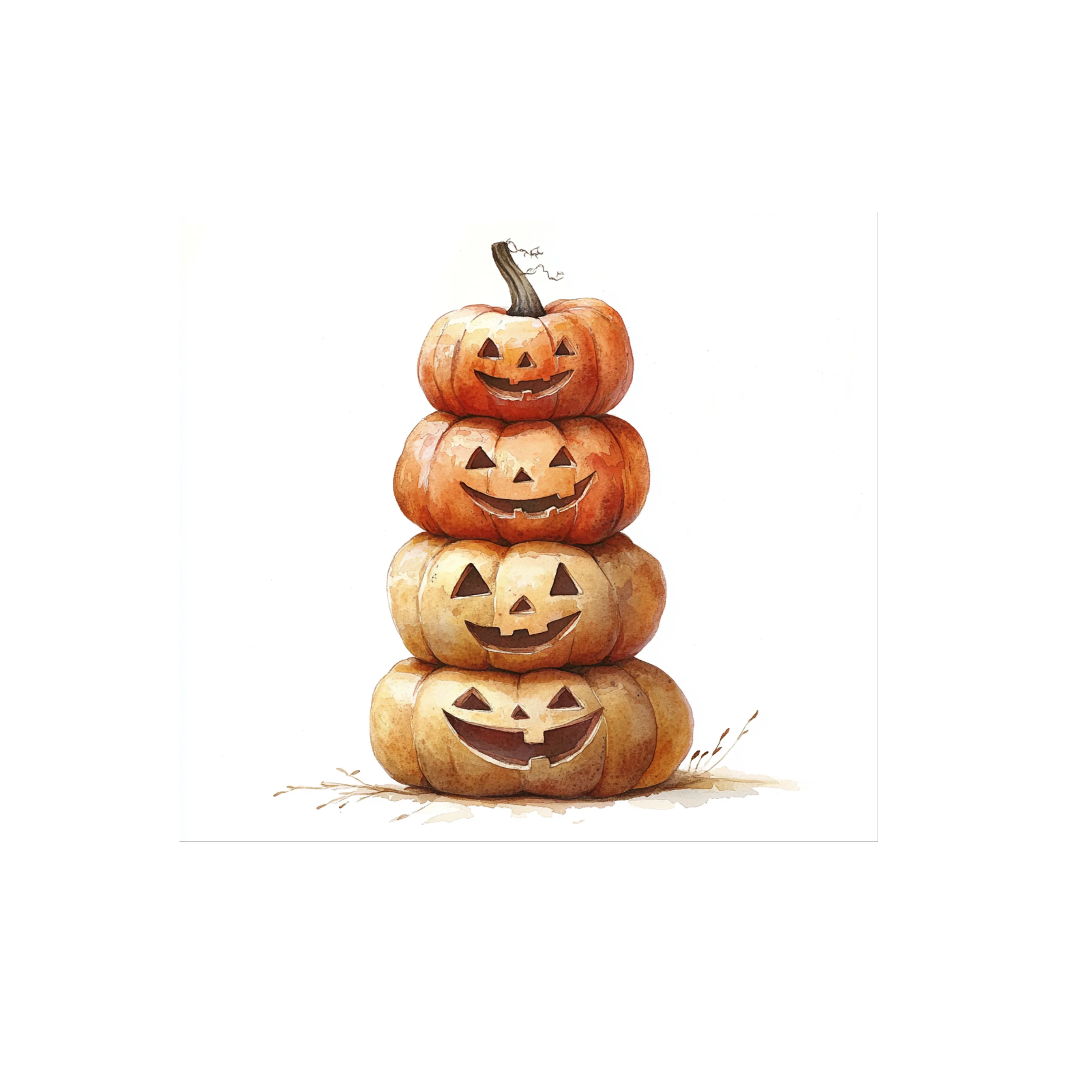 Stacked Halloween Jack Lantern Clipart Bundle