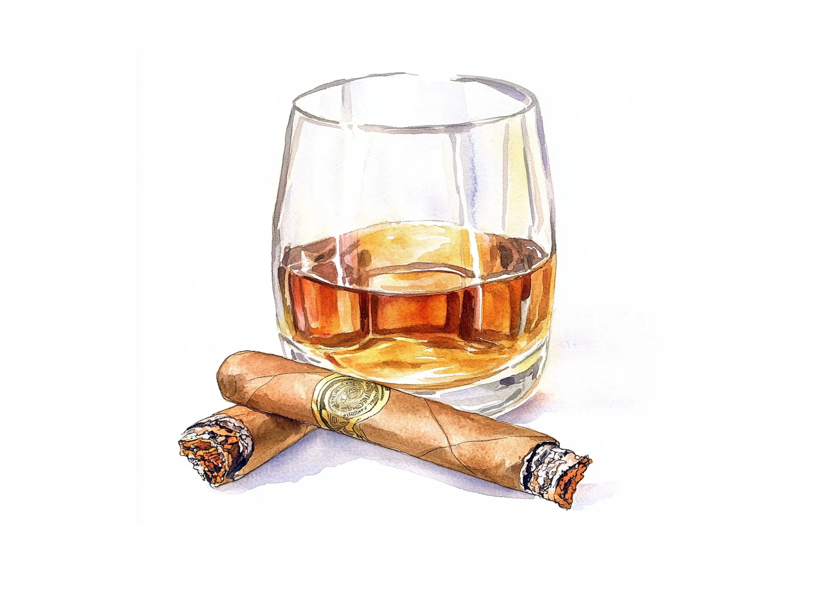 Whiskey and Cigar Clipart Bundle
