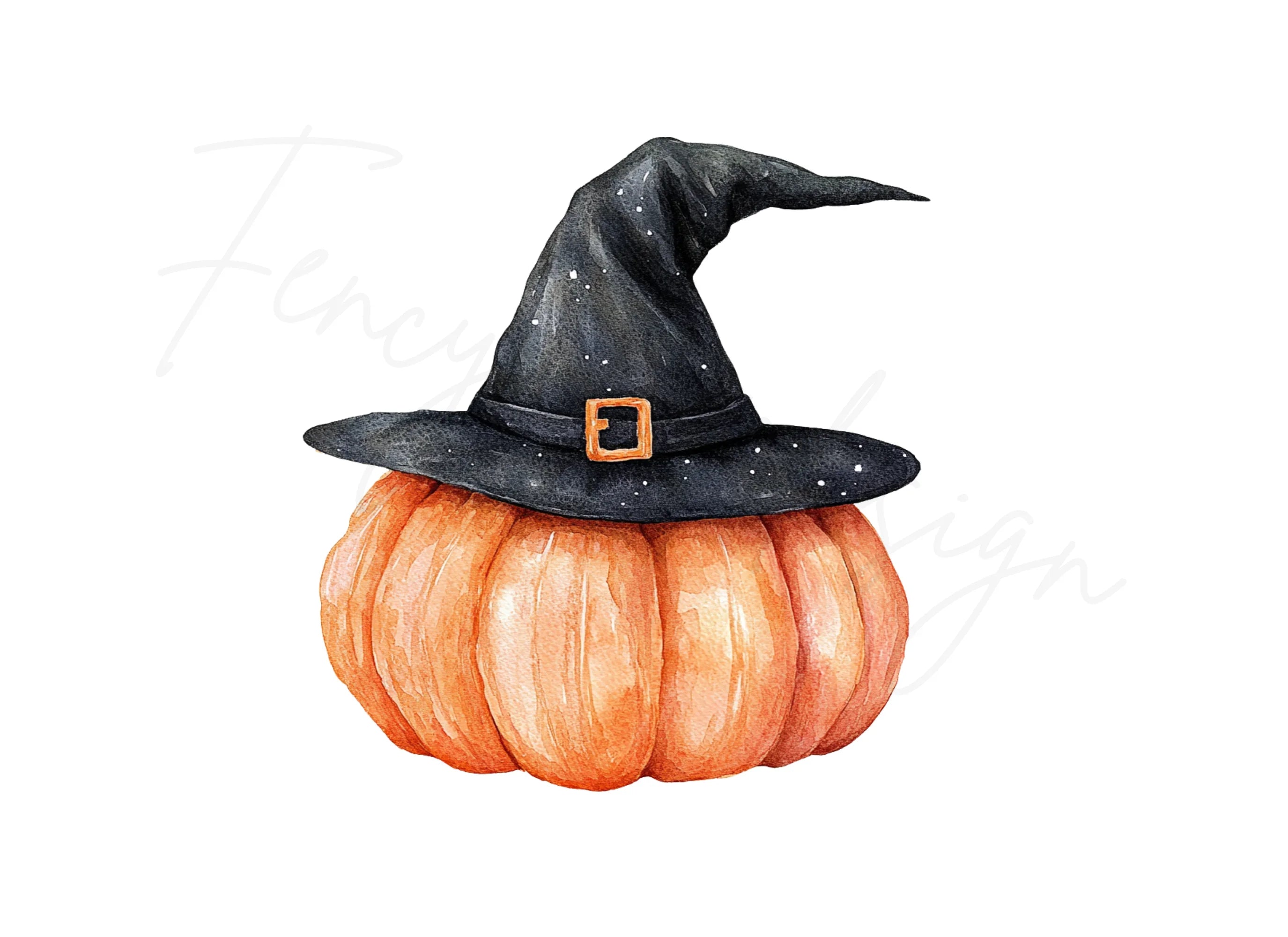 Halloween Pumpkin Witch Hats Clipart Bundle
