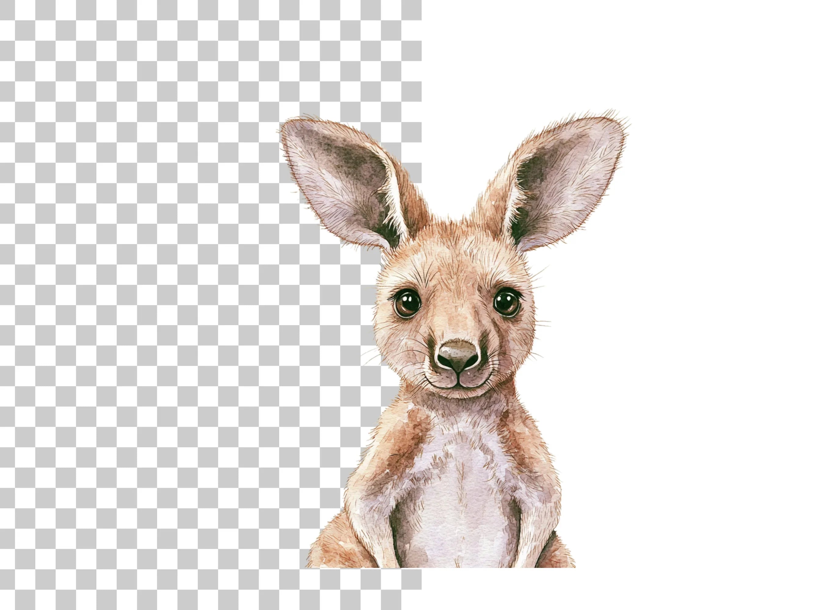 Cute Baby Kangaroo Clipart Bundle