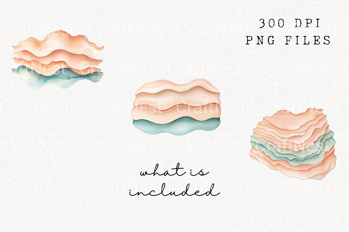 Abstract Wave Layer Clipart Bundle