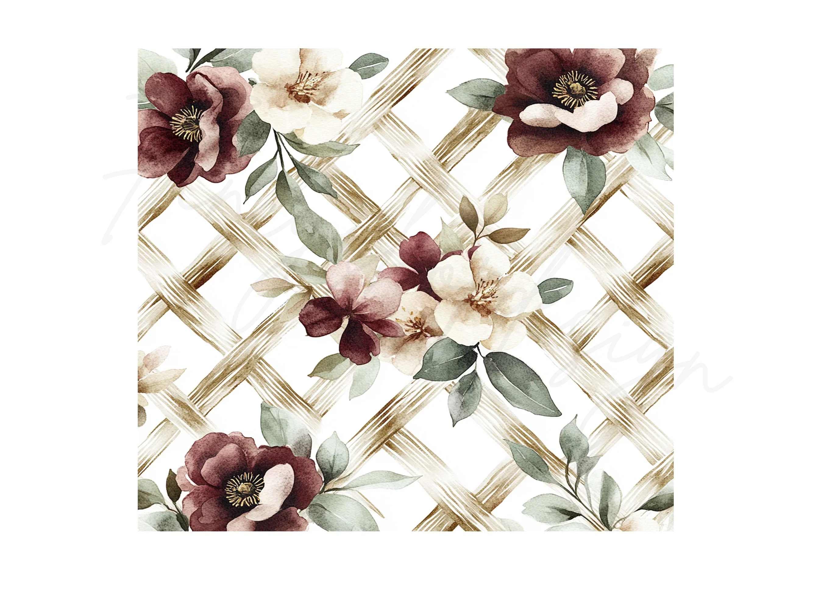 Floral Trellis Pattern Clipart Bundle