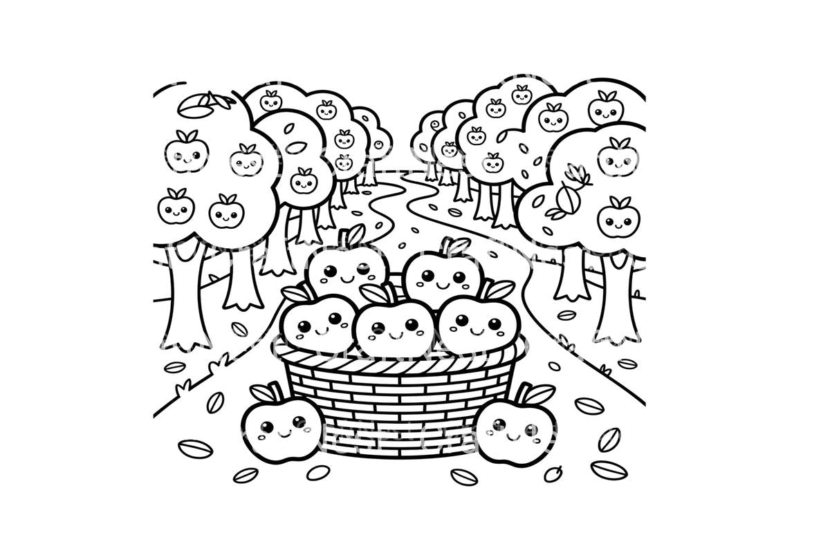 Apple Orchard Harvest Coloring Books