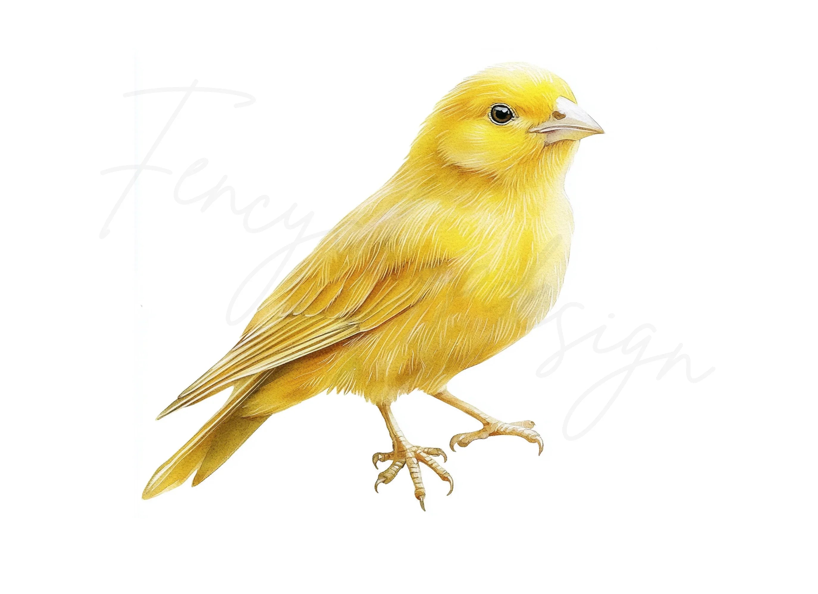 Vibrant Yellow Canary Bird Clipart Bundle