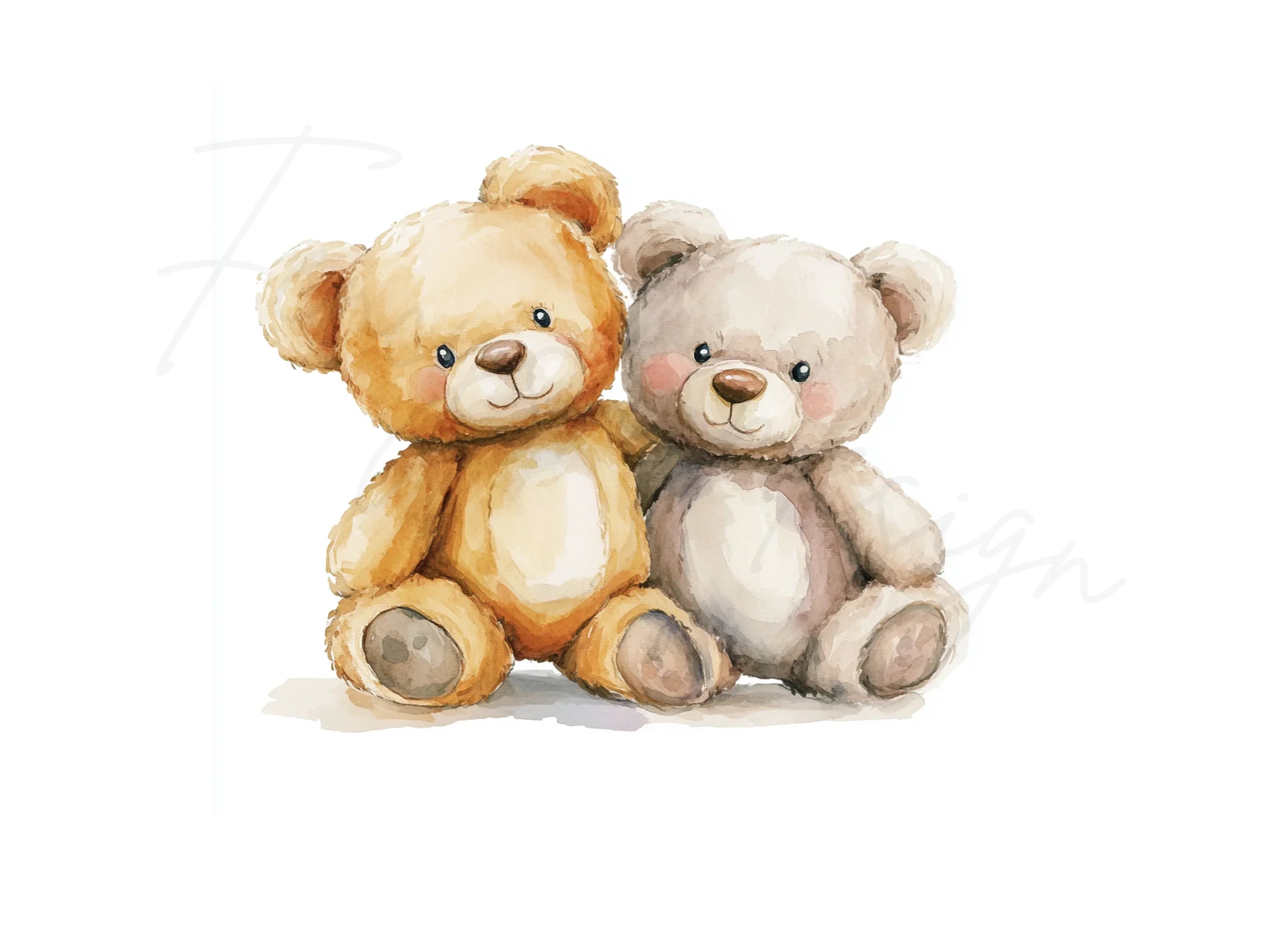 Sweet Teddy Bear Couples Clipart Bundle