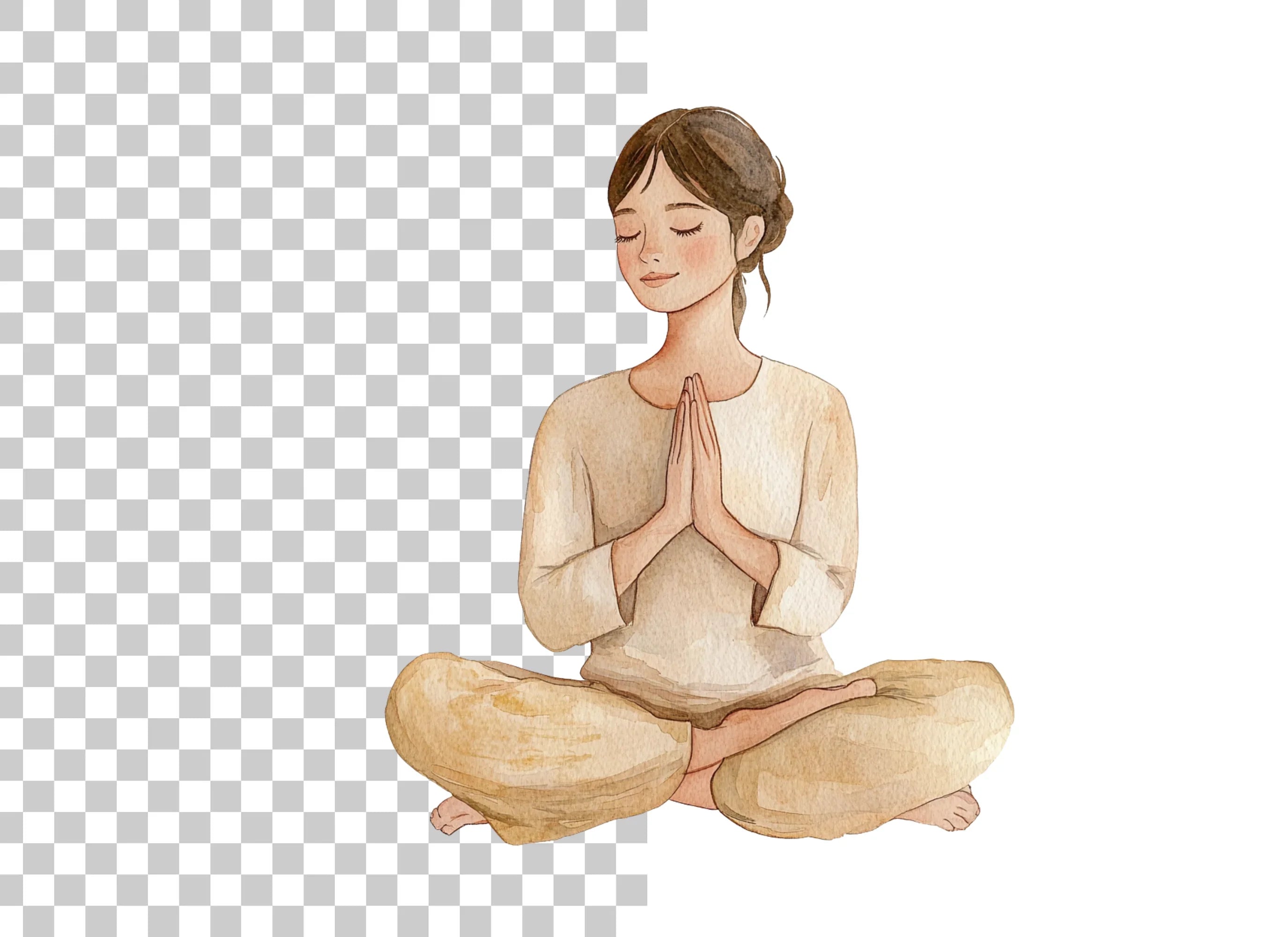 Meditating Women Clipart Bundle