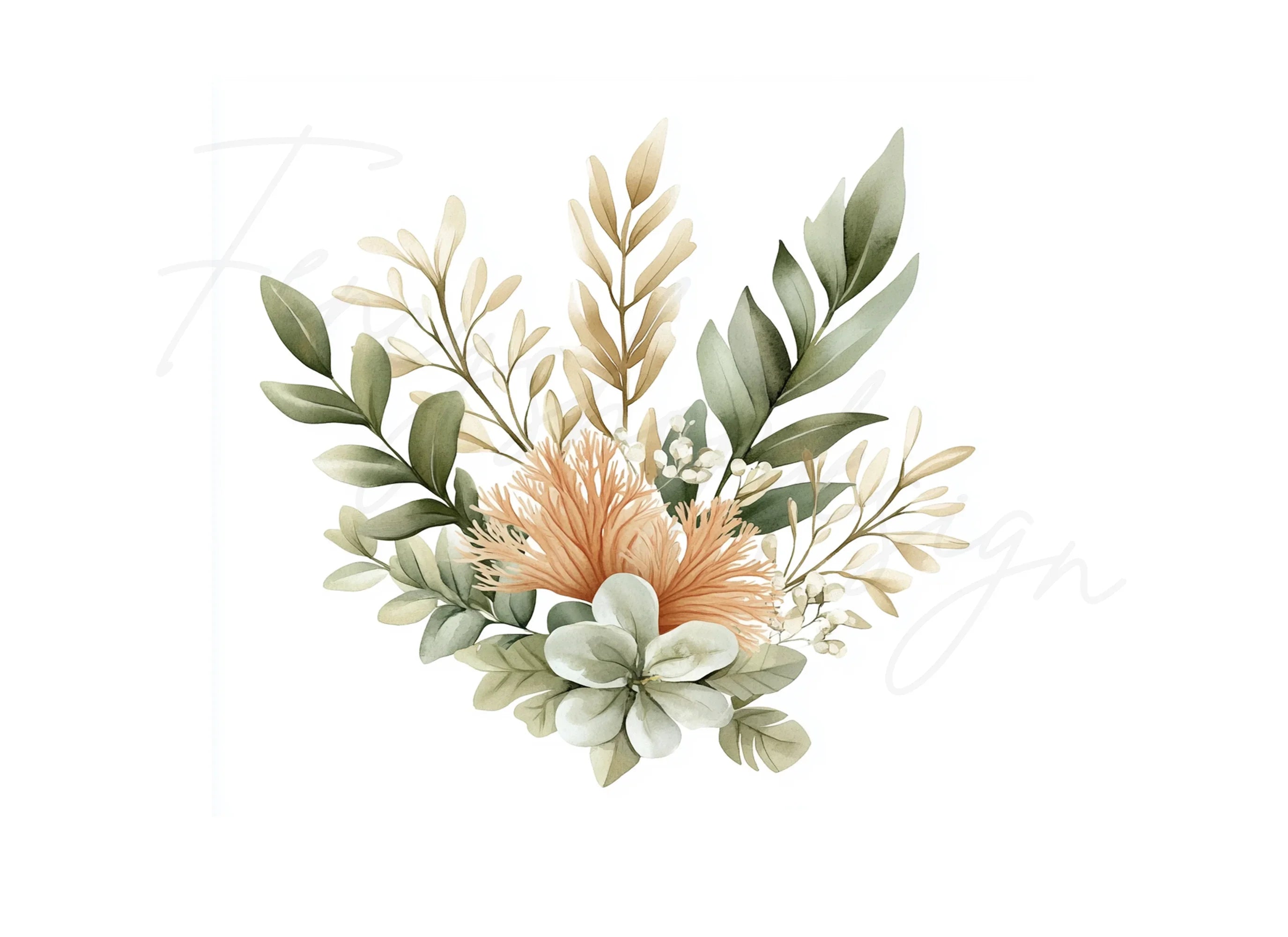 Boho Floral Clipart Bundle