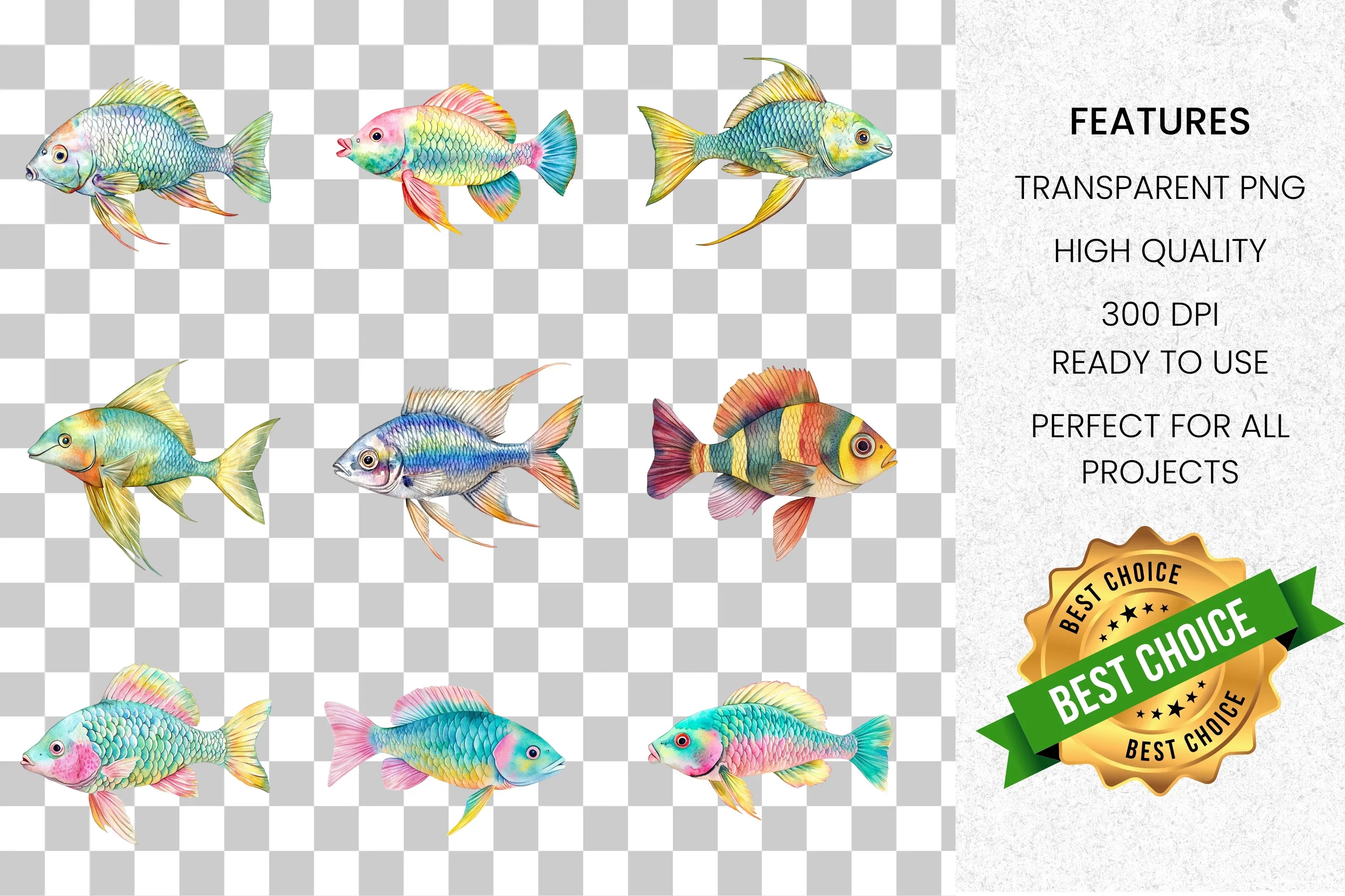 Vibrant Fish Clipart Bundle