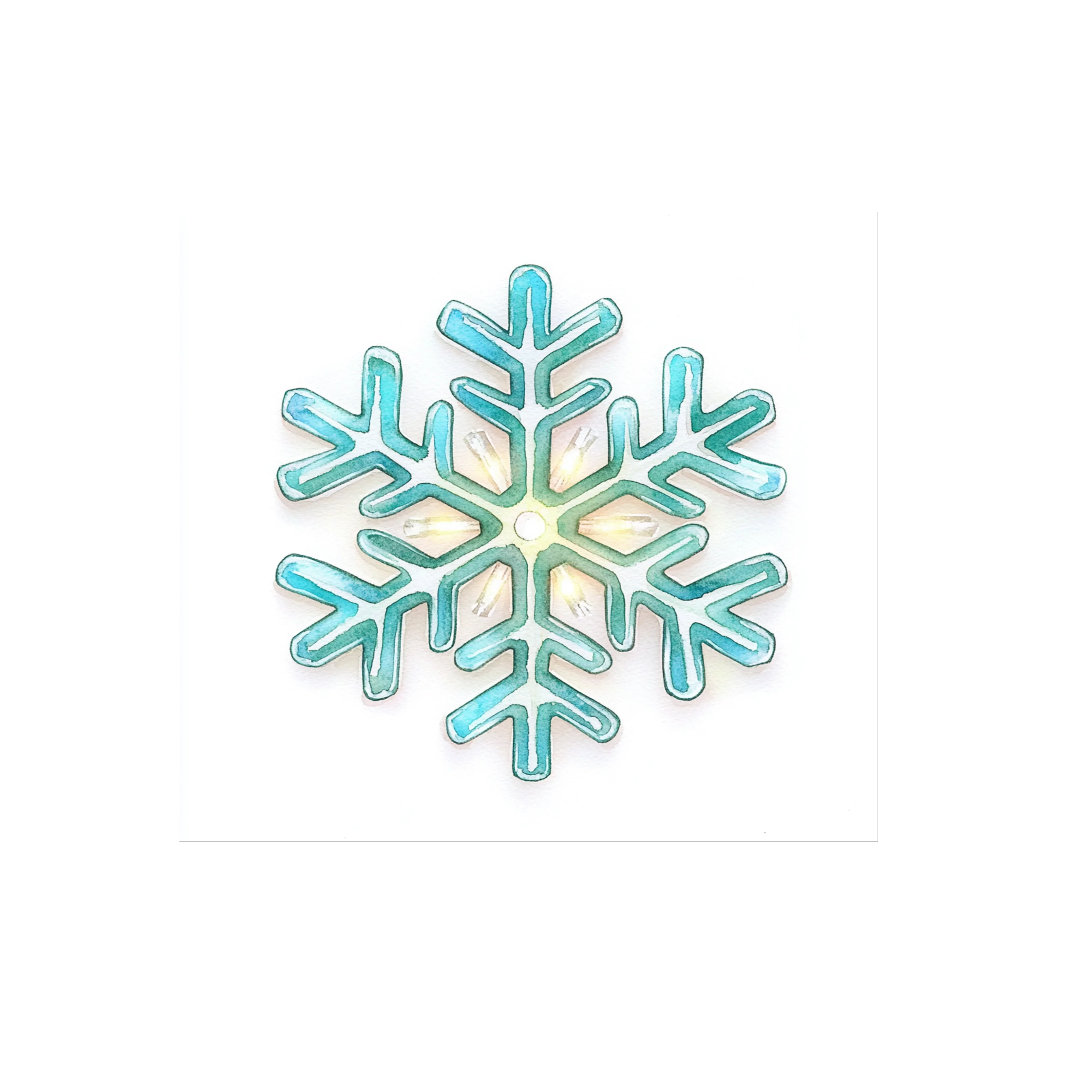 Sparkling Blue Snowflake Clipart Bundle