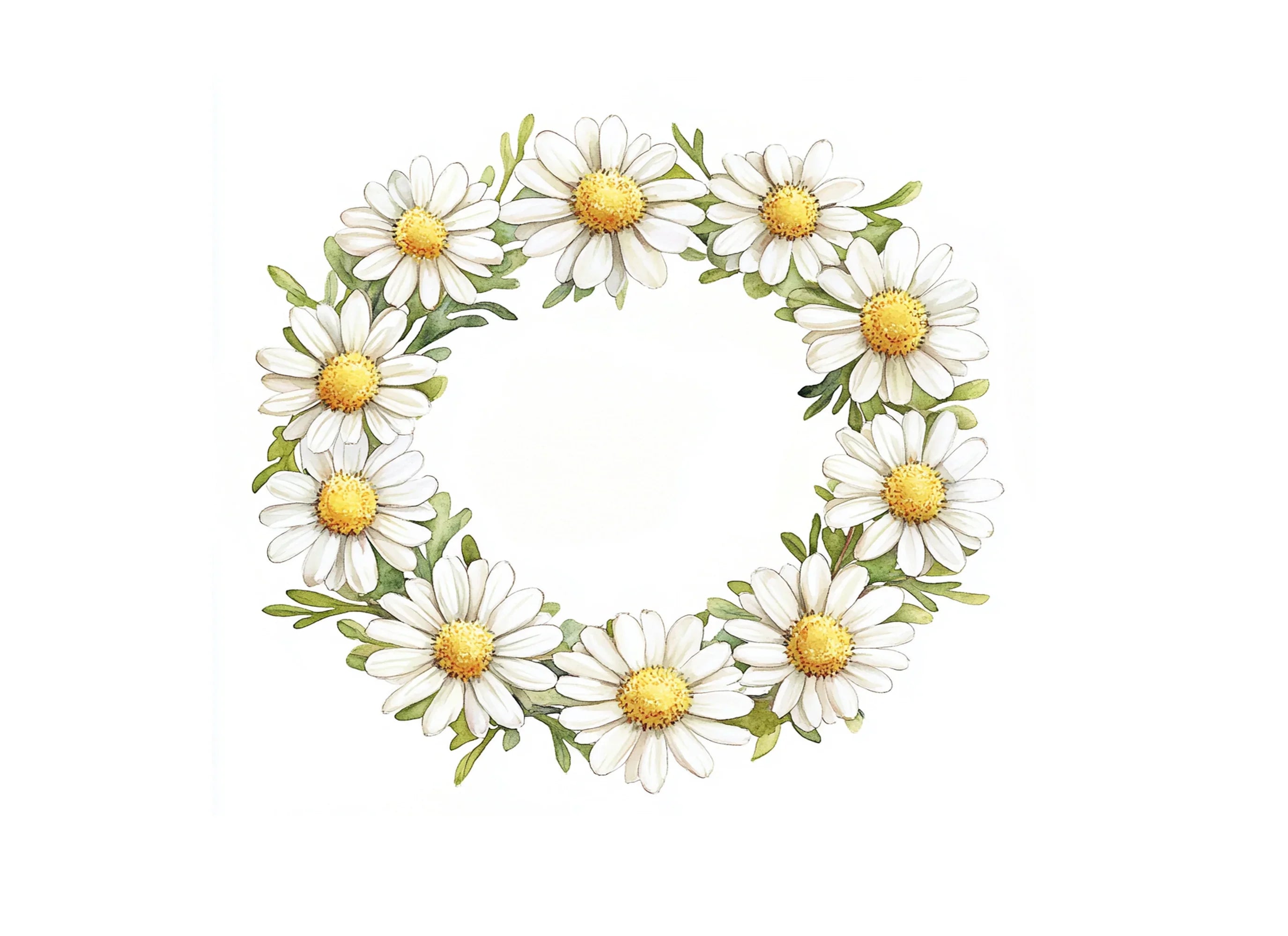 Daisy Wreath Clipart Bundle