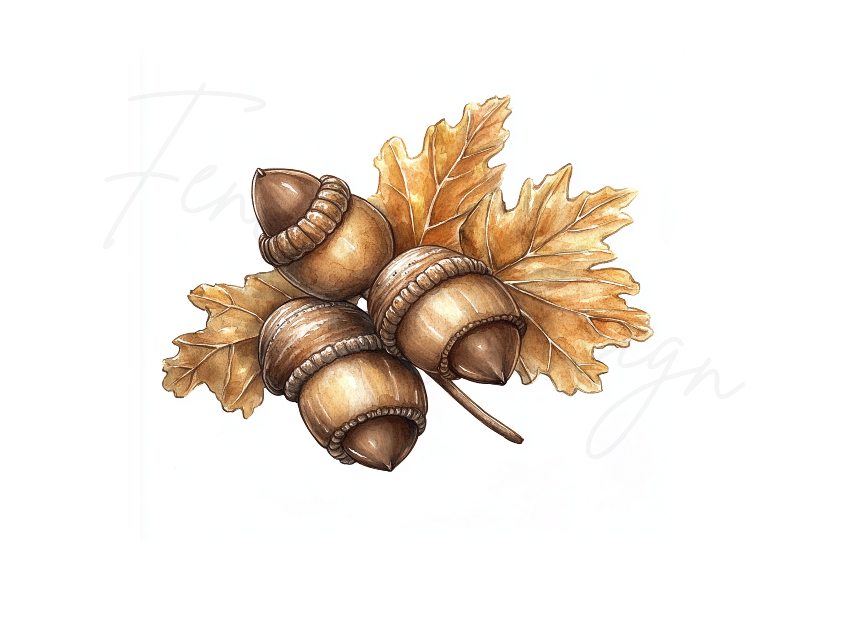 Acorn Oak Leaf Clipart Bundle