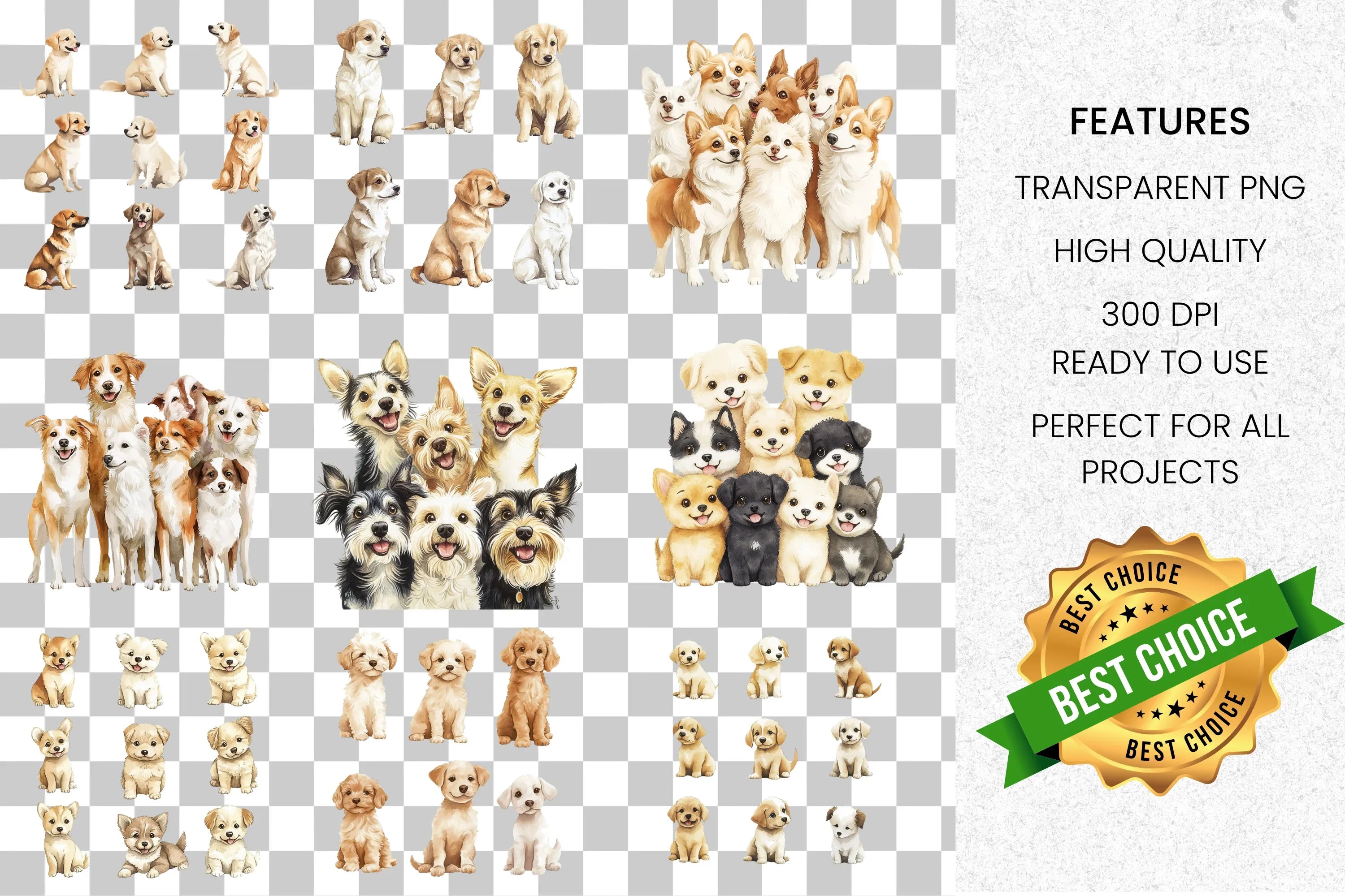 Adorable Puppy Clipart Bundle