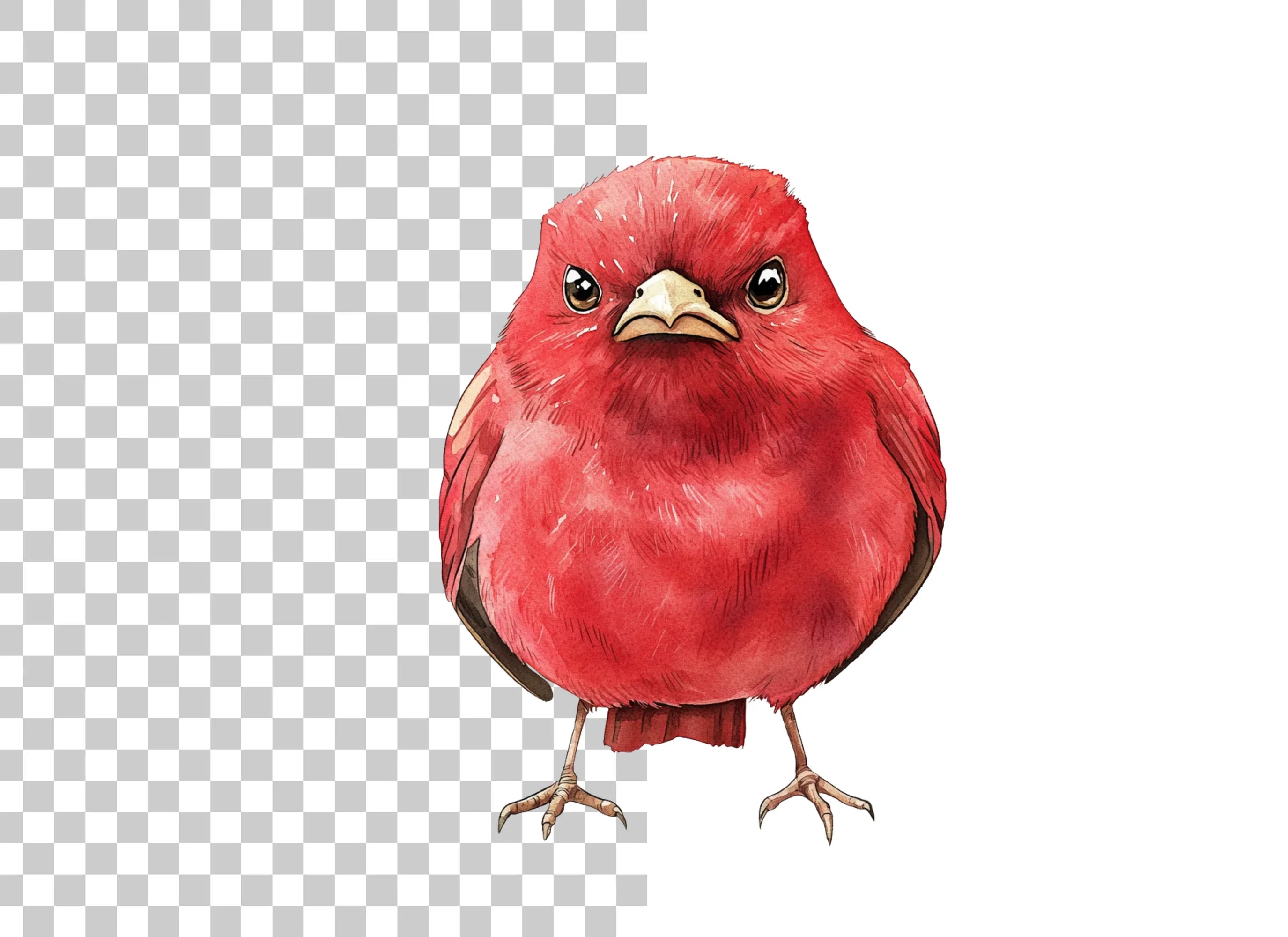 Cute Red Cardinal Bird Clipart Bundle