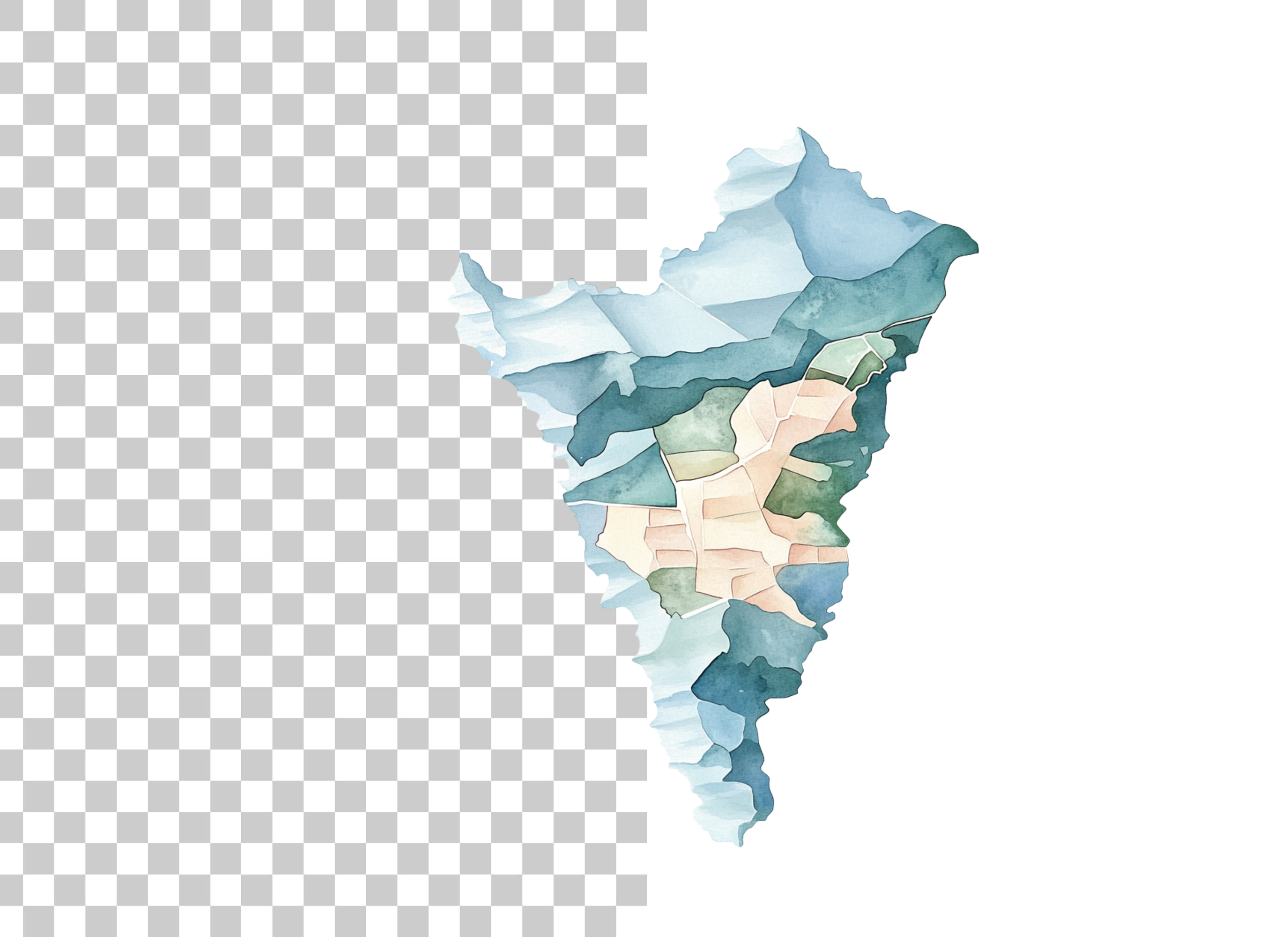 Abstract Mountain Map Clipart Bundle