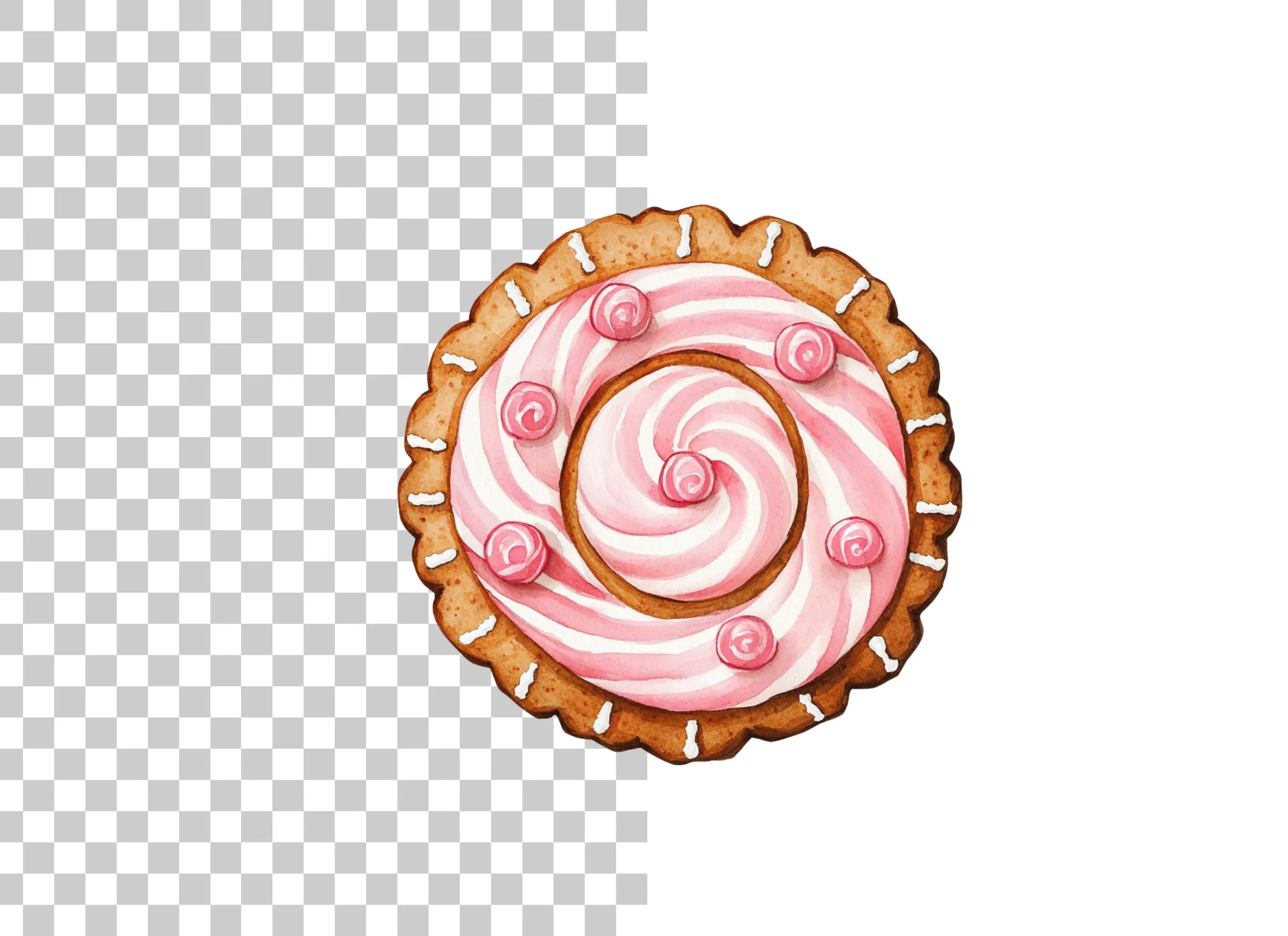 Sweet Pink Swirl Cookie Clipart Bundle