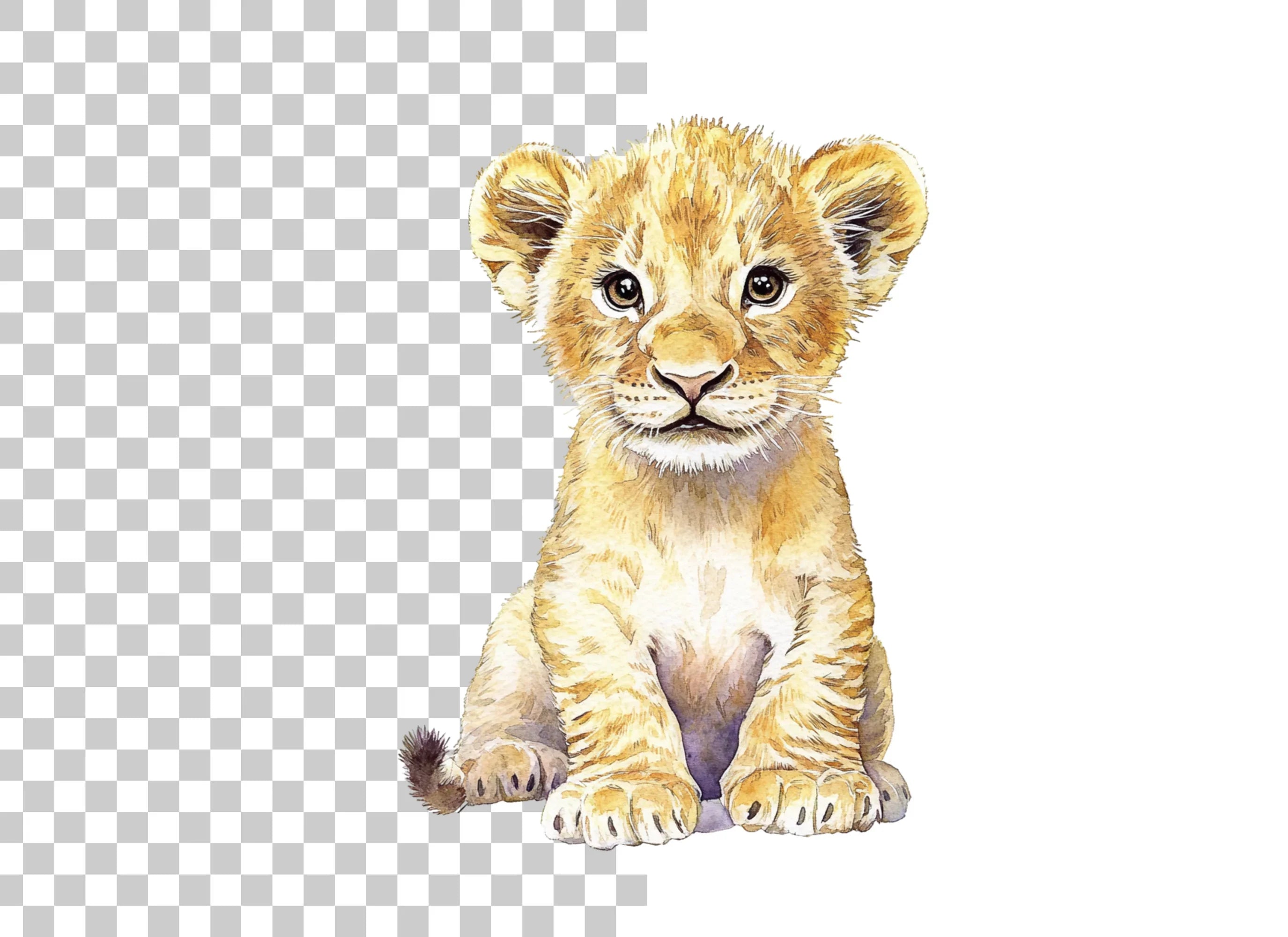 Sweet Lion Cub Illustration Clipart Bundle