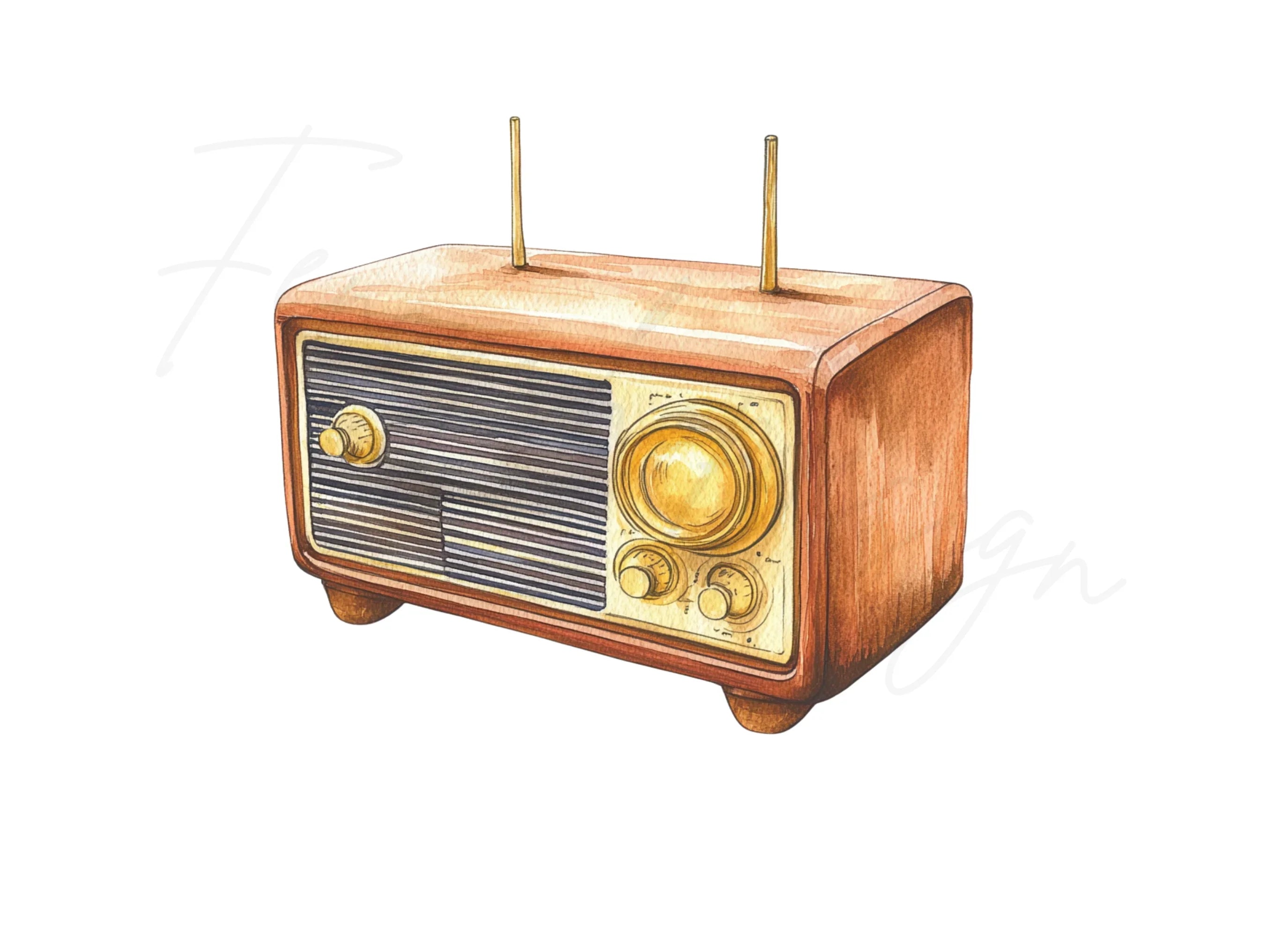 Vintage Radio Clipart Bundle