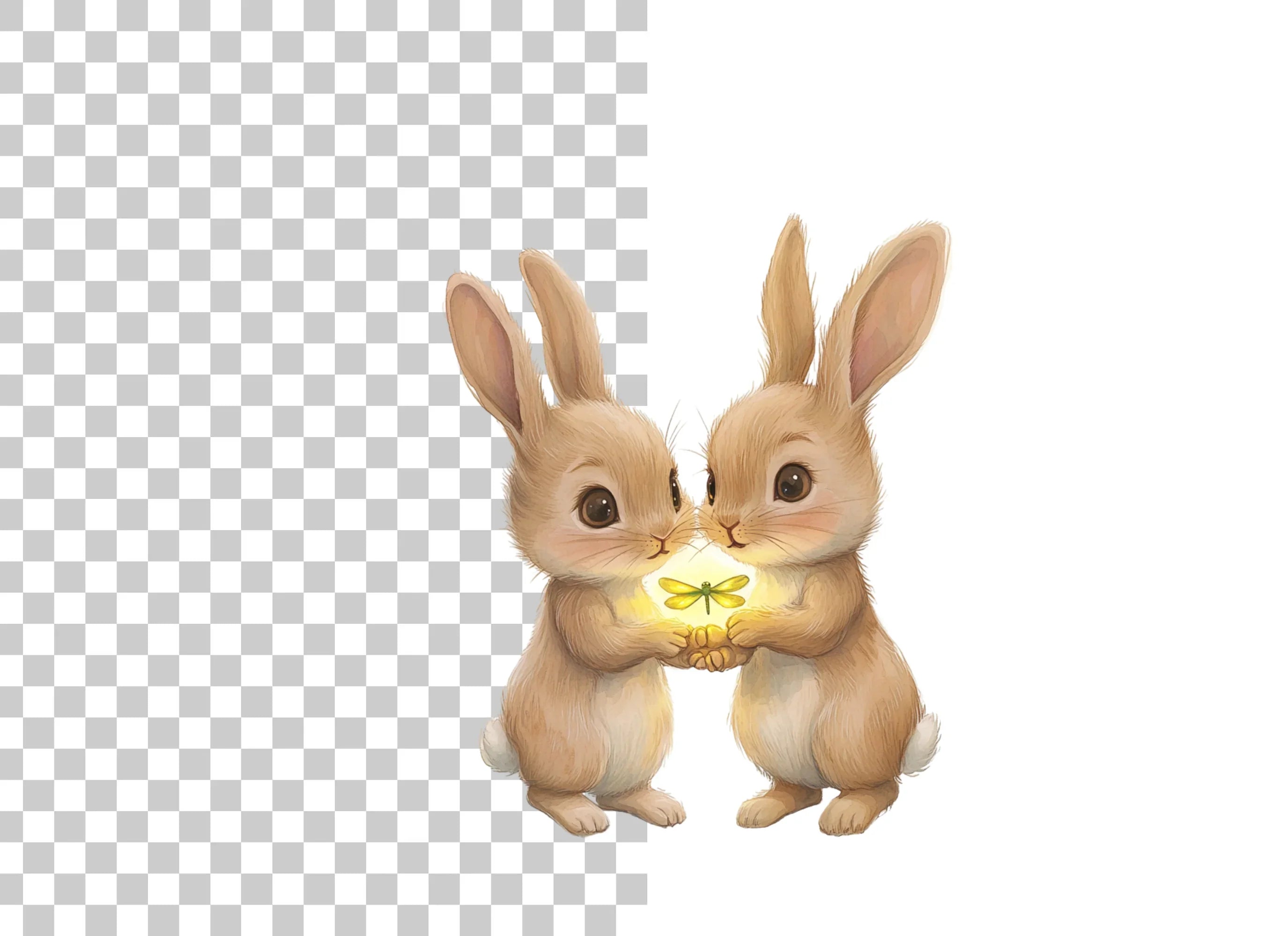 Cute Bunny Couple Clipart Bundle