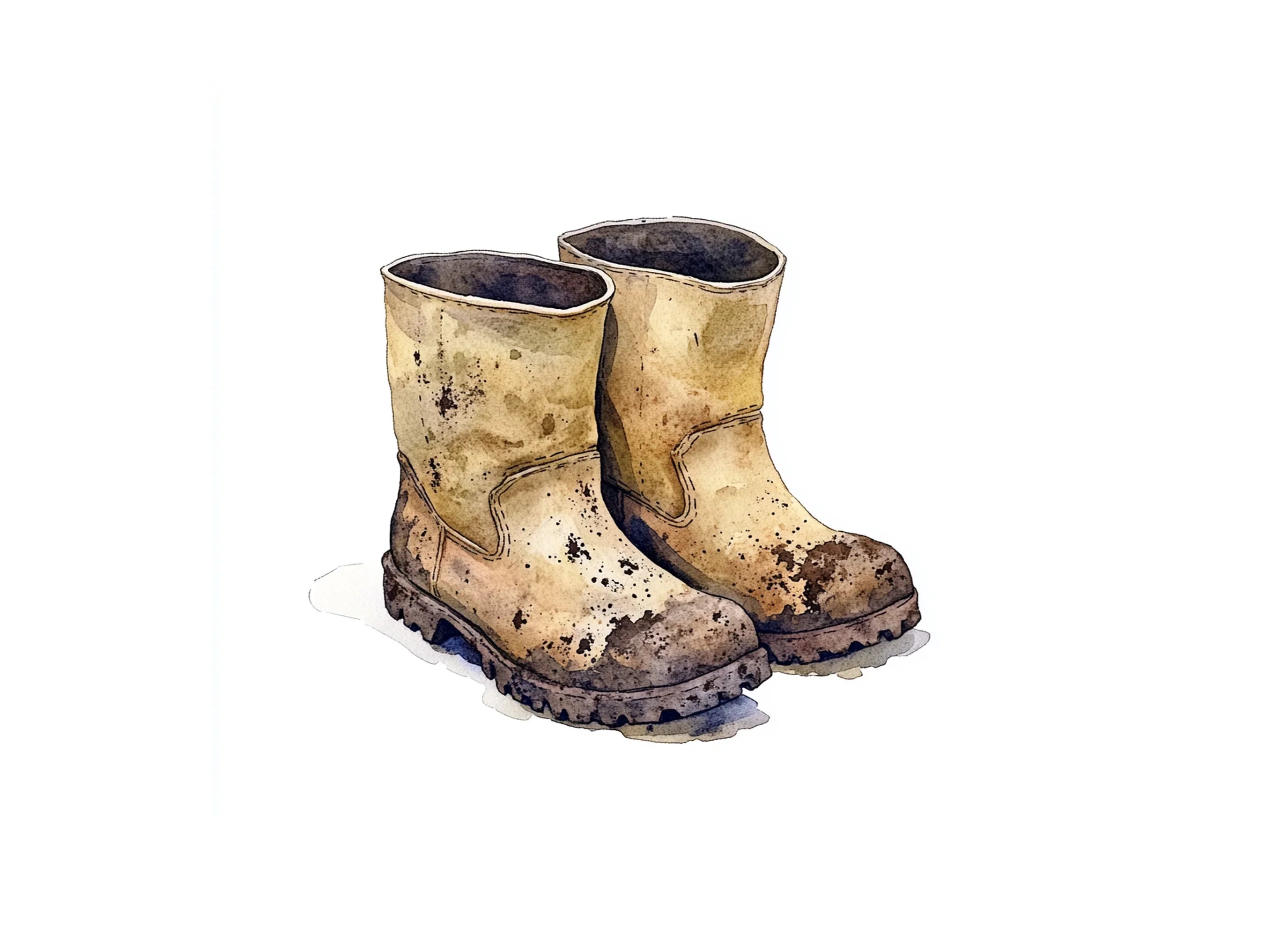 Muddy Work Boots Clipart Bundle