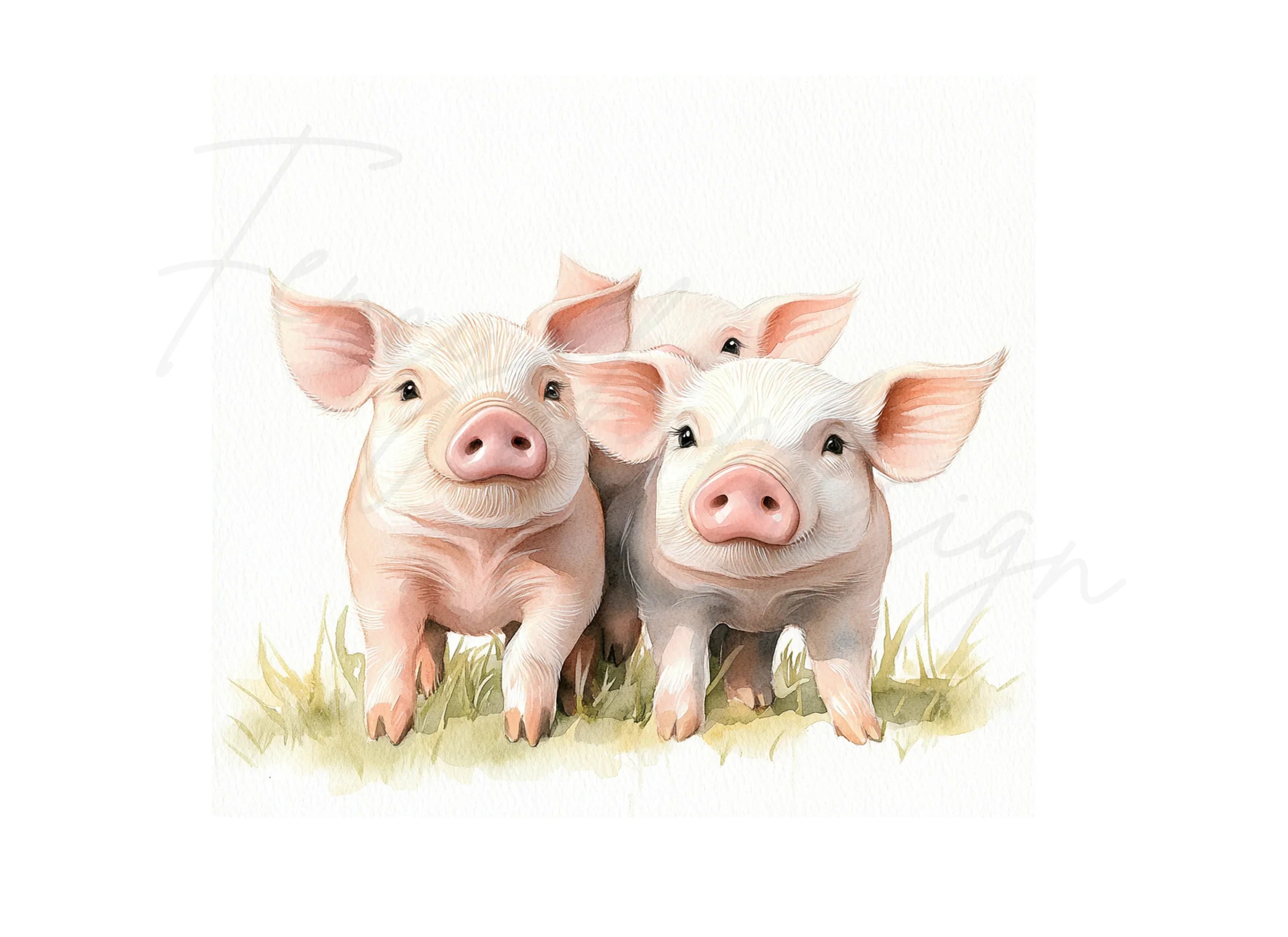 Adorable Piglets Clipart Bundle