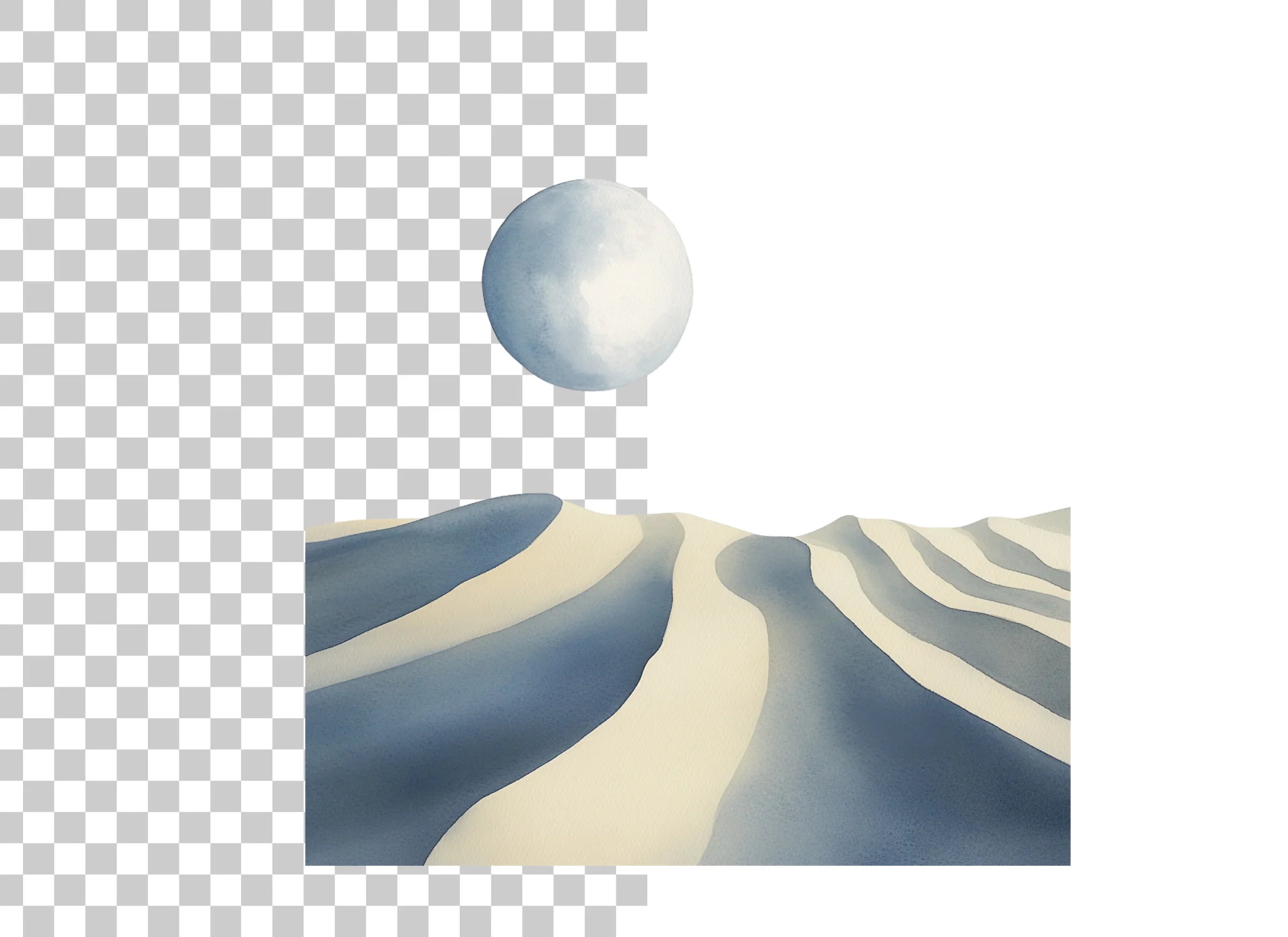 Moonlit Desert Landscape Clipart Bundle