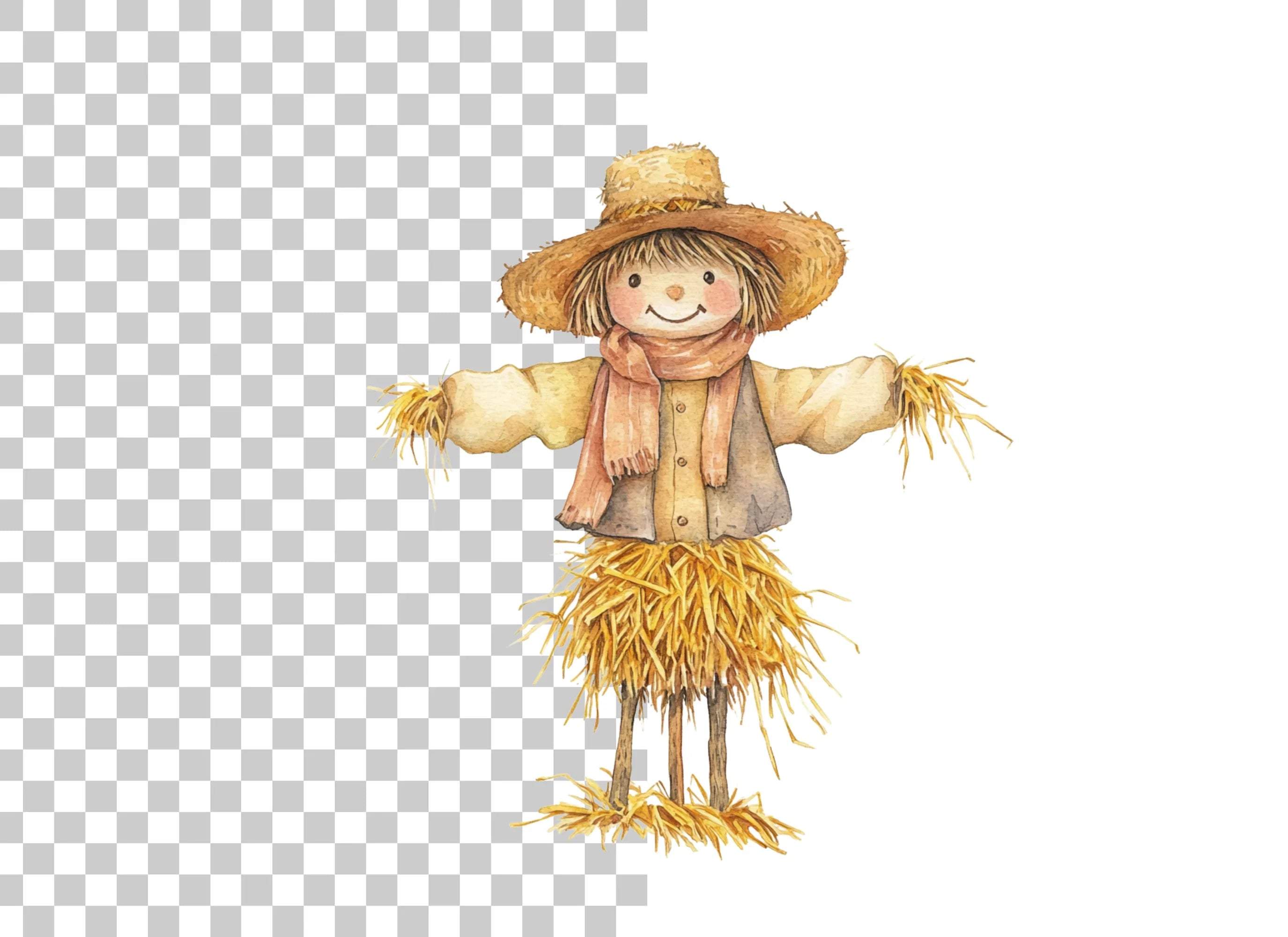 Cute Scarecrow Clipart Bundle