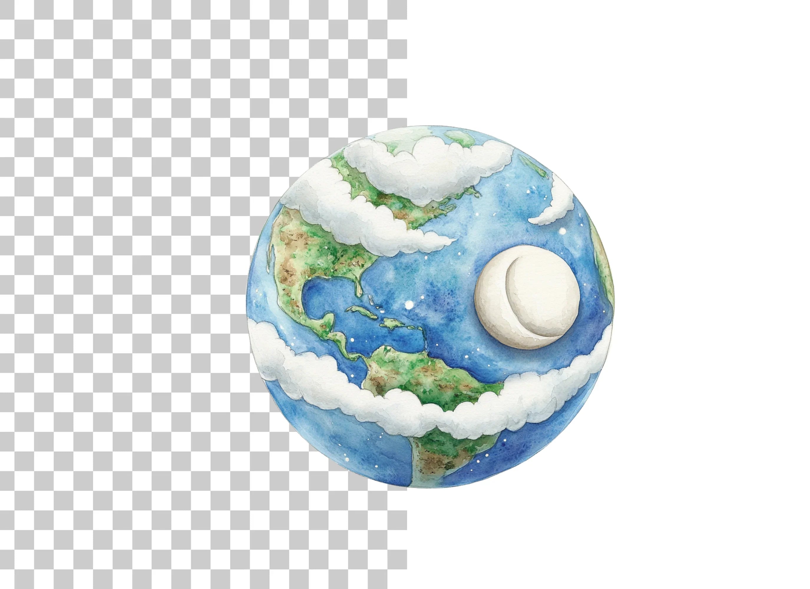 Earth and Moon Clipart Bundle