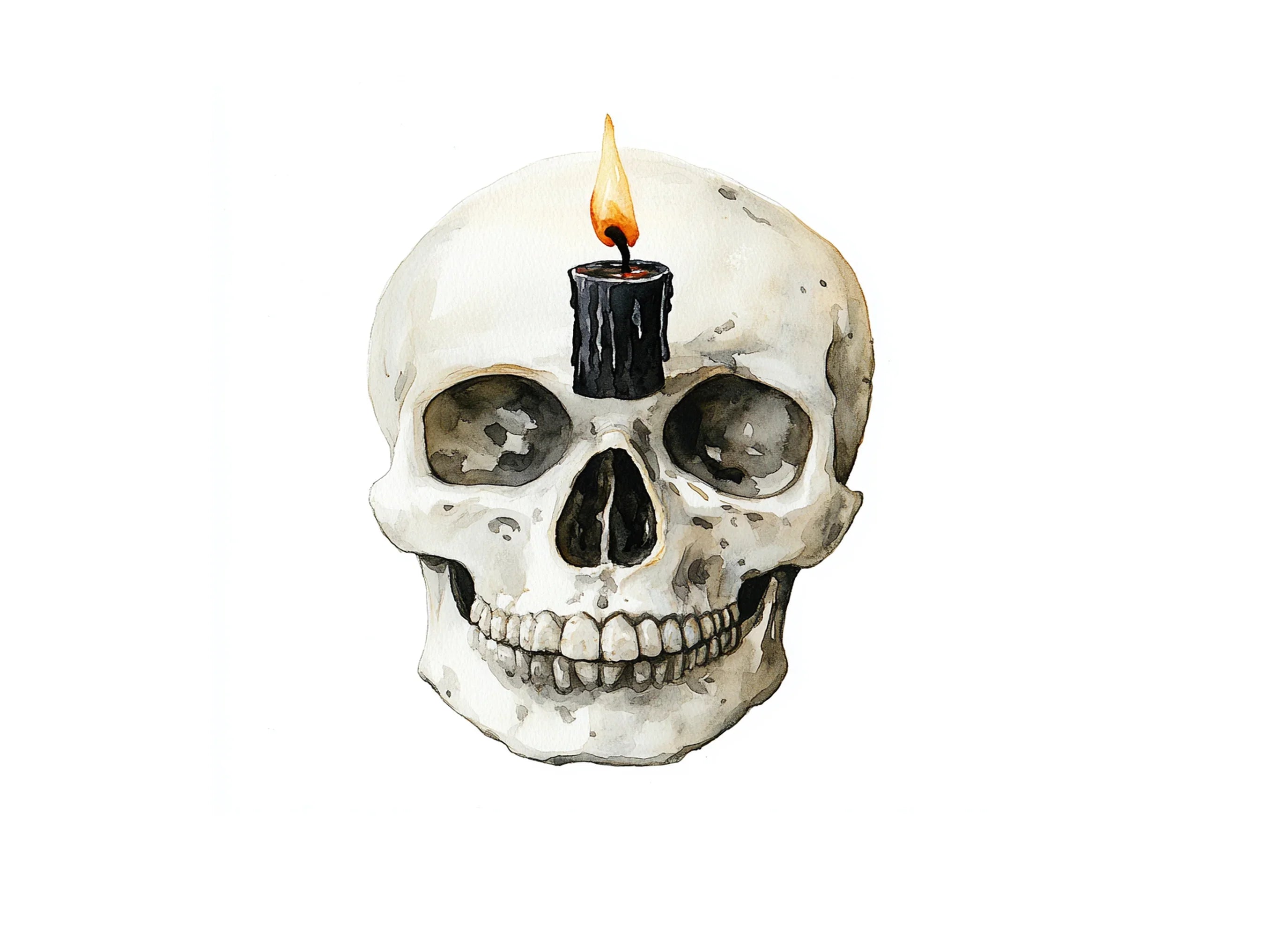 Skull Candle Clipart Bundle