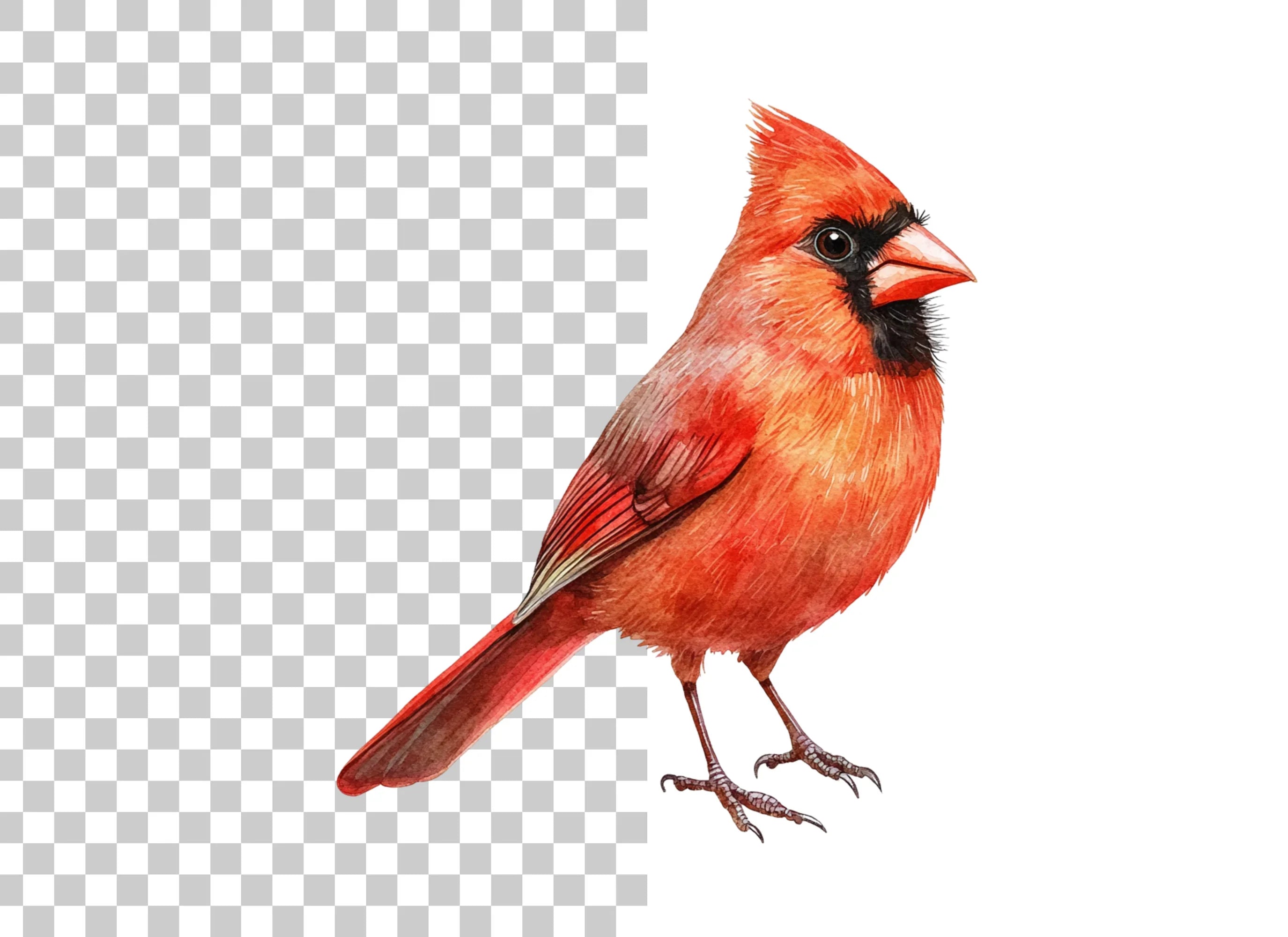 Vibrant Red Cardinal Bird Clipart Bundle