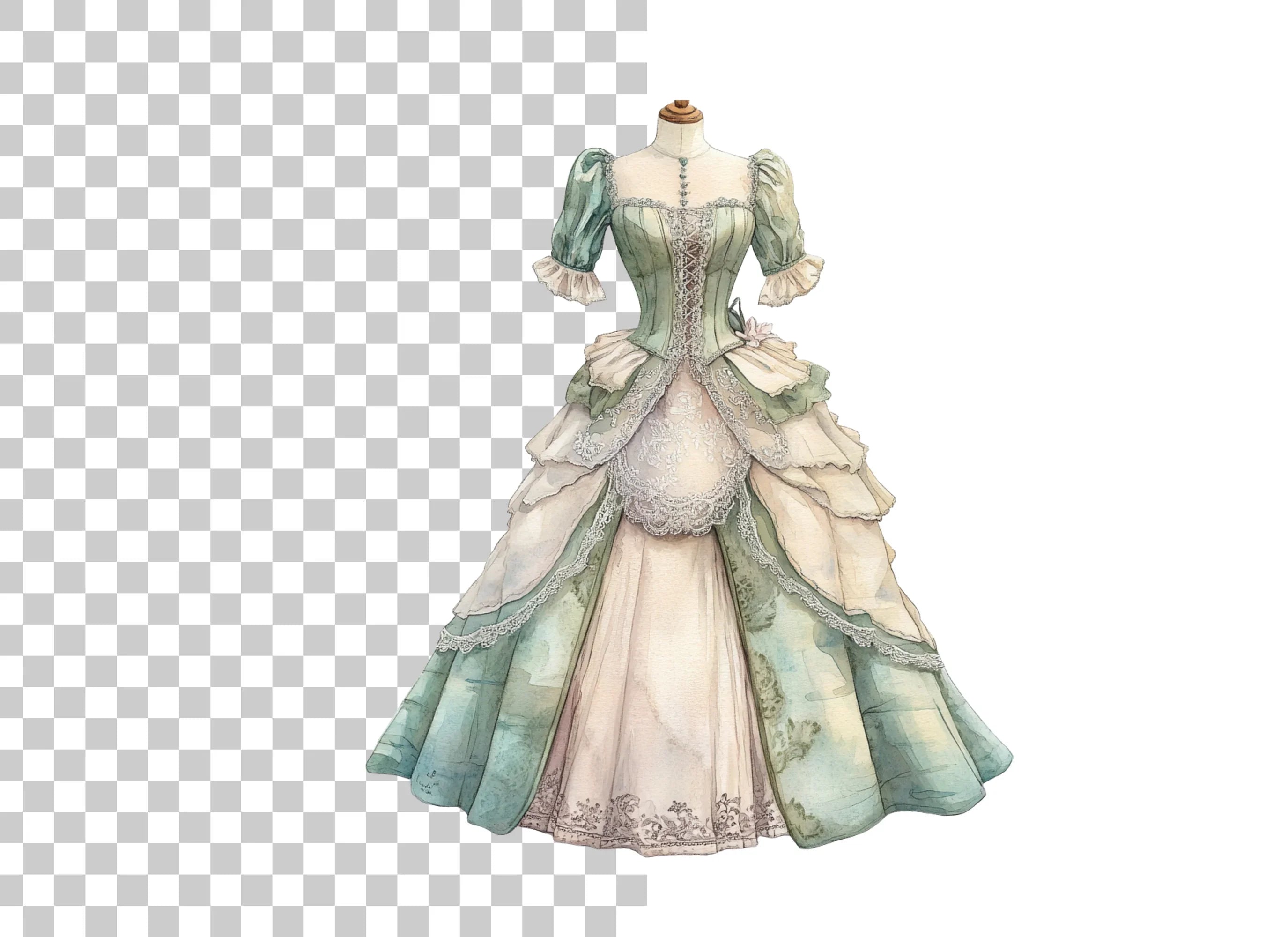 Regal Ball Gown Clipart Bundle